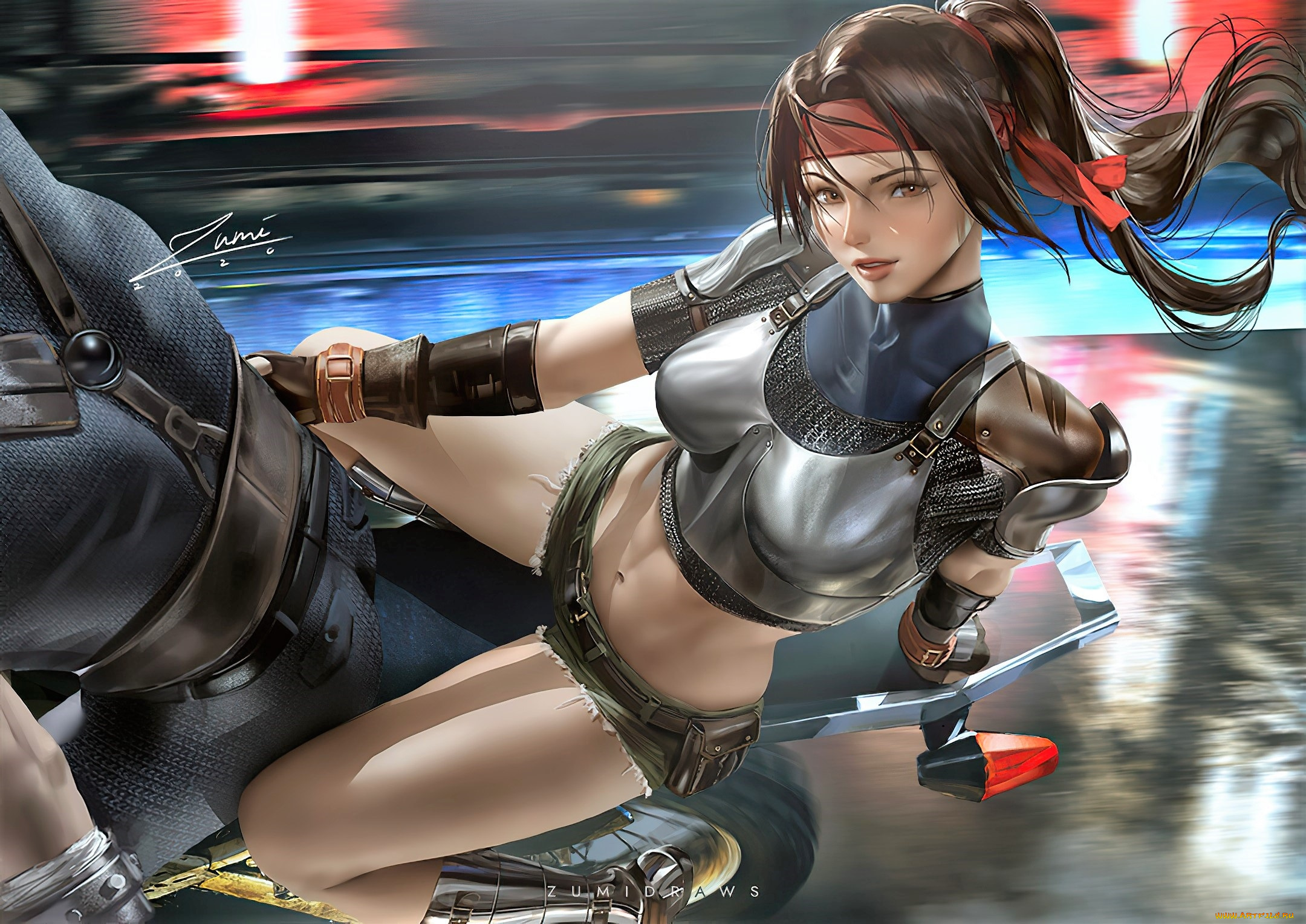 видео, игры, final, fantasy, vii, джесси, локхарт, мотоцикл