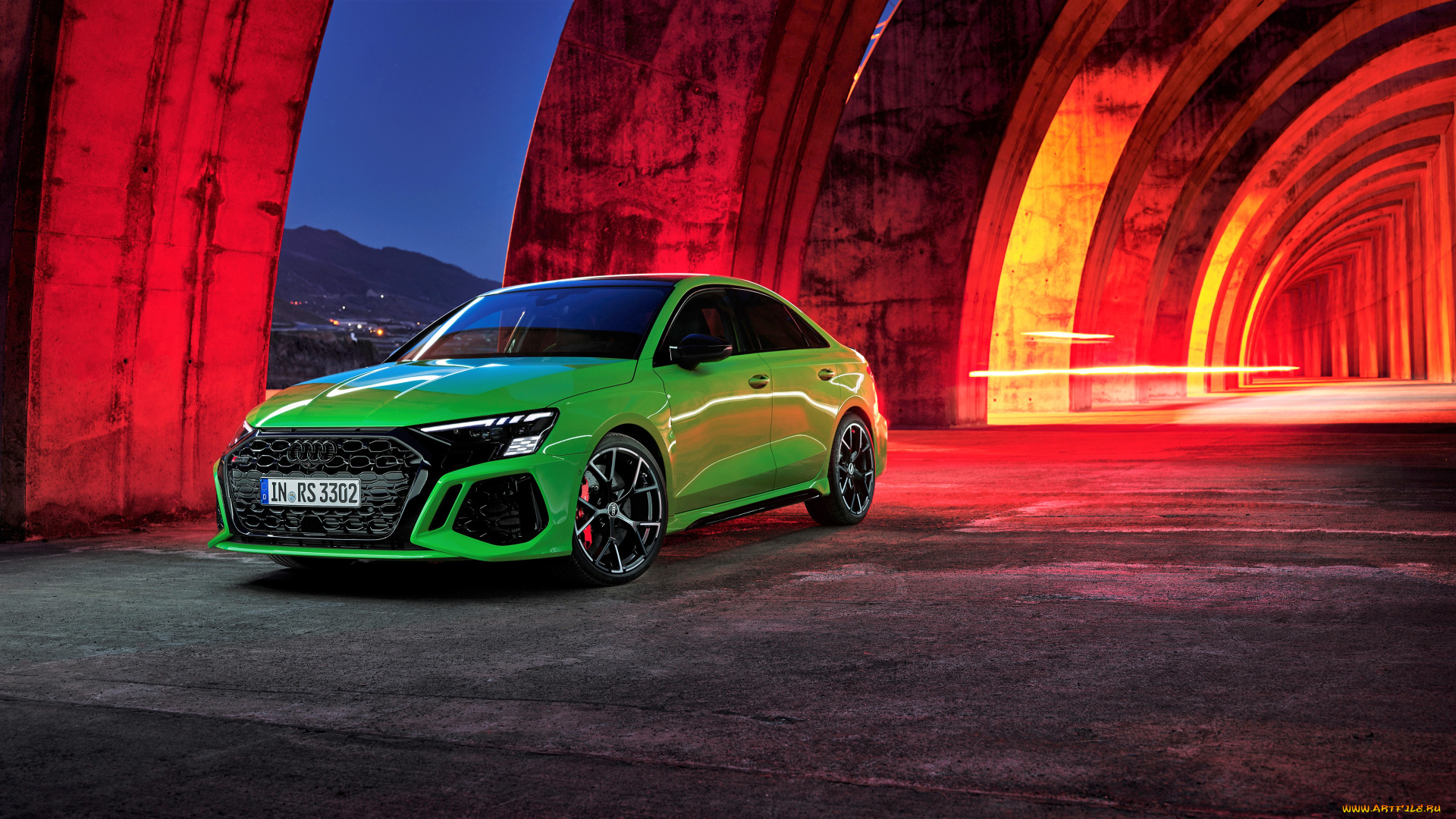 audi, rs, 3, sedan, автомобили, audi, зеленый, арки