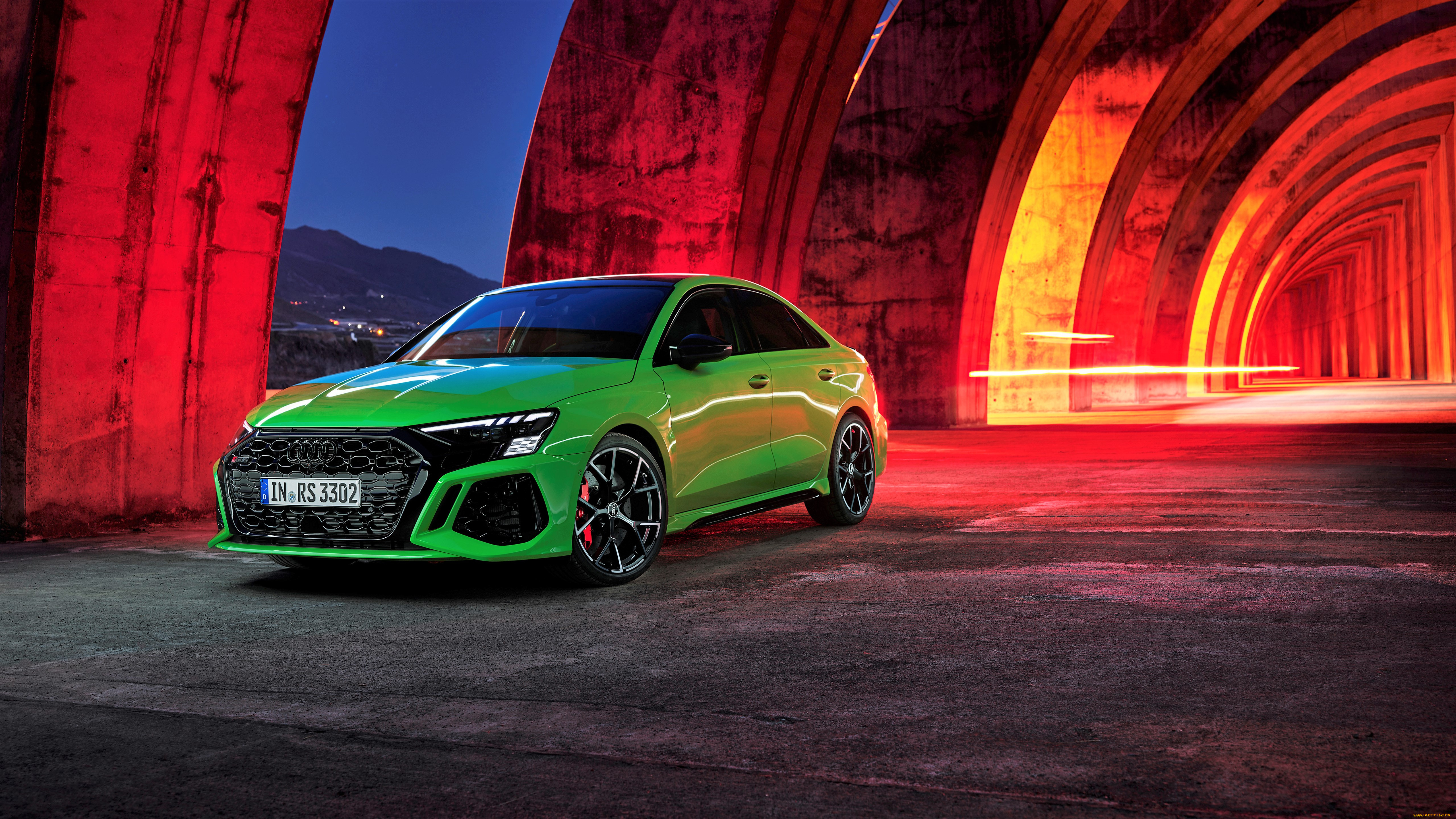 audi, rs, 3, sedan, автомобили, audi, зеленый, арки