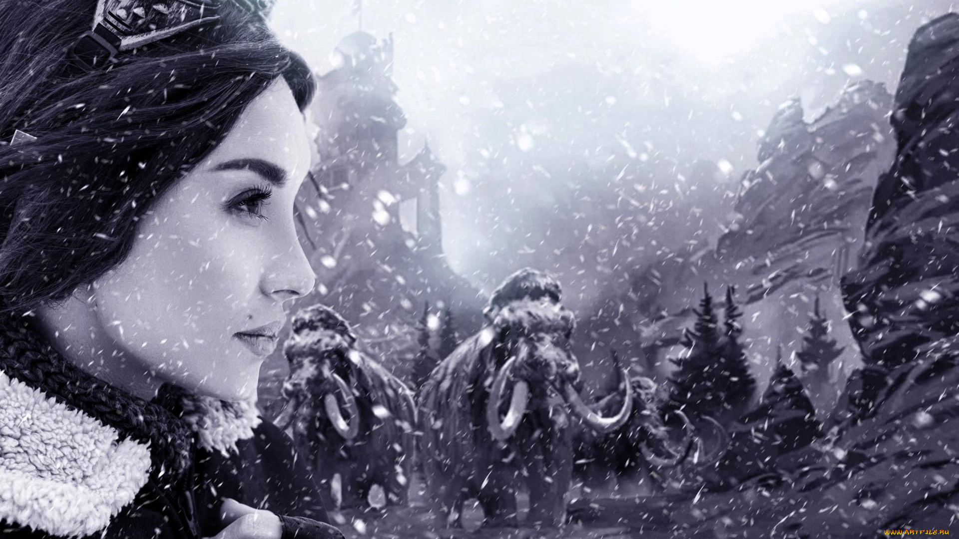 девушки, анна, шаховская, образ, косплей, наряд, костюм, зима, снег, мамонты, сибирь