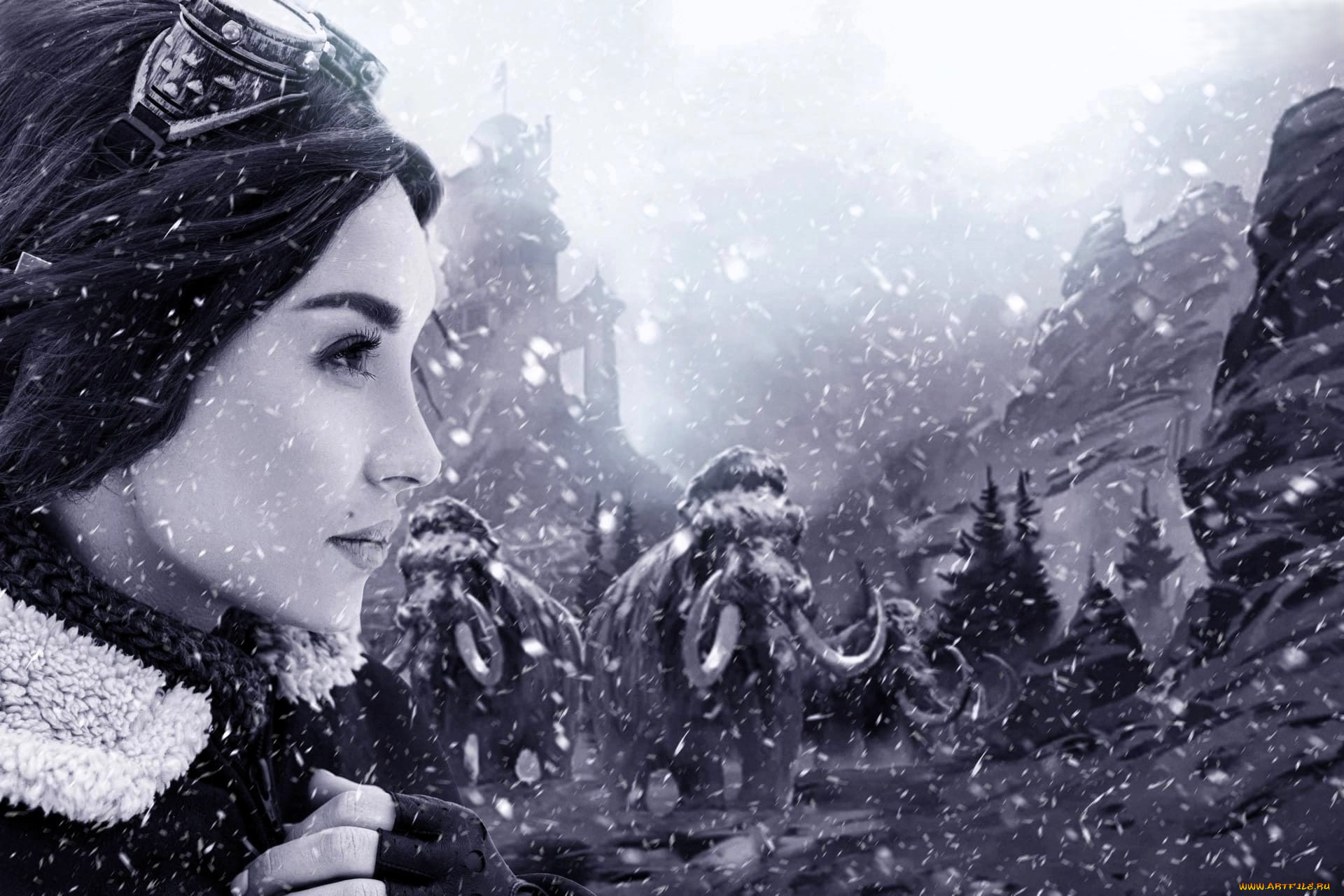 девушки, анна, шаховская, образ, косплей, наряд, костюм, зима, снег, мамонты, сибирь