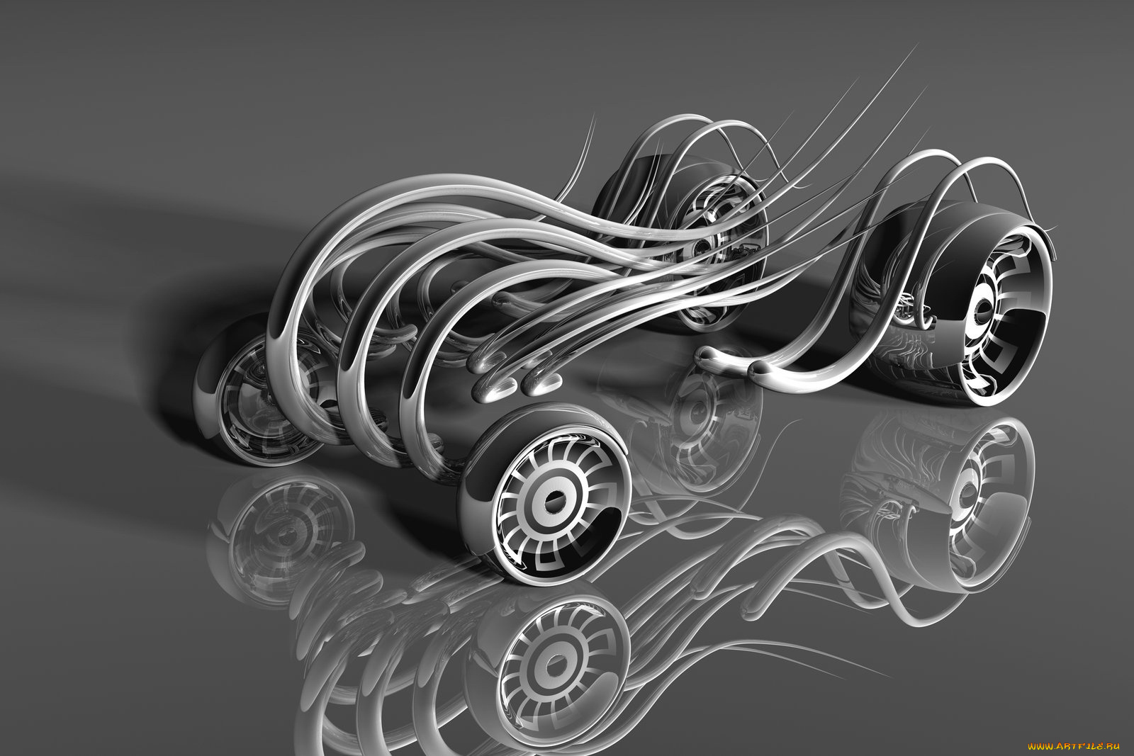 3д, графика, modeling, моделирование, коёса, отражения