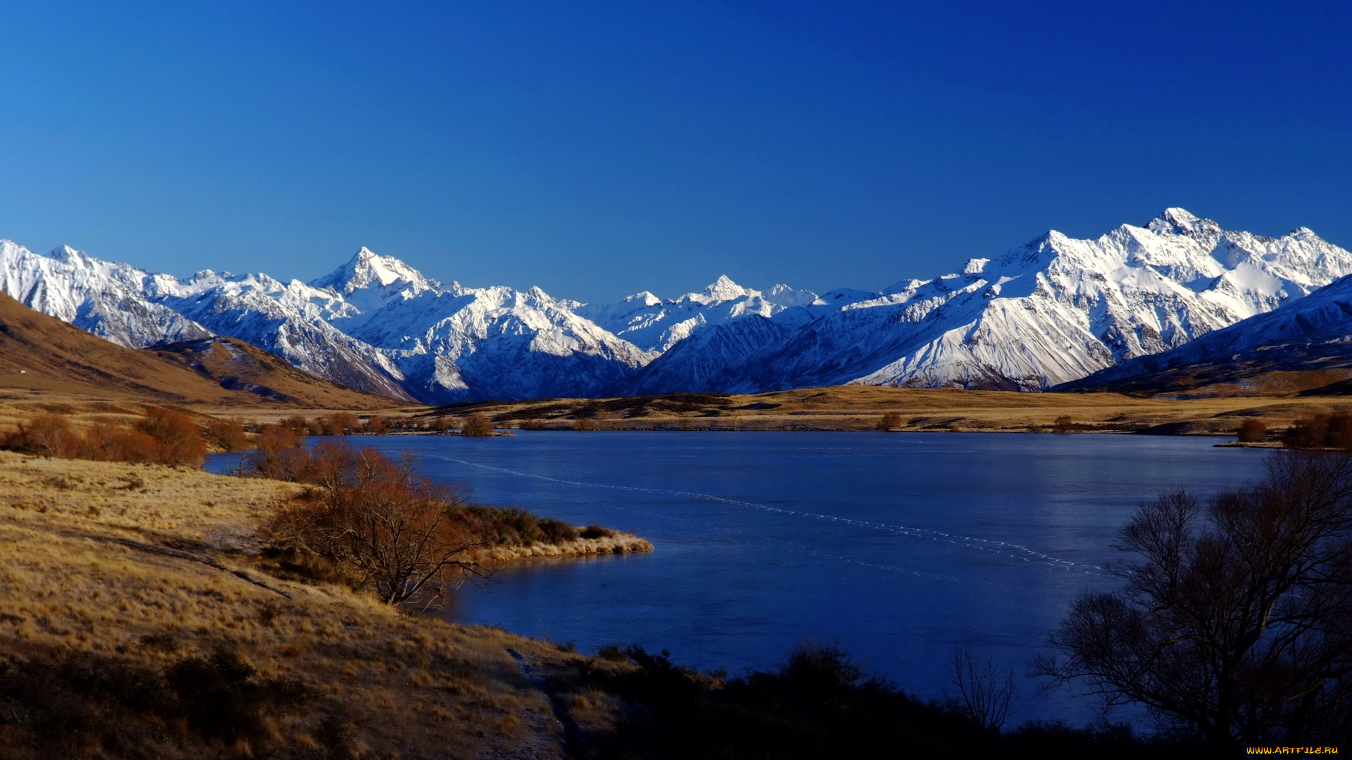 lake, clearwater, новая, зеландия, природа, реки, озера, озеро, горы