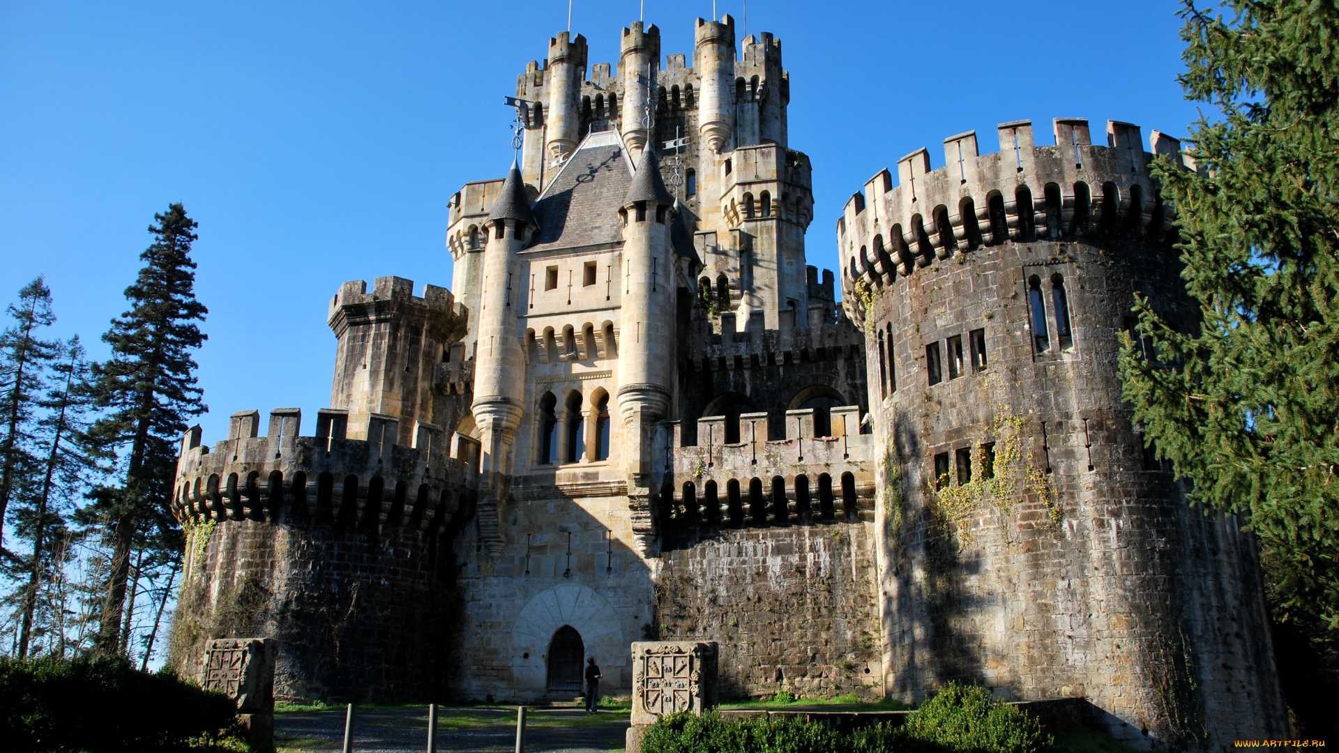 замок, butrоn, gatika, испания, города, дворцы, замки, крепости