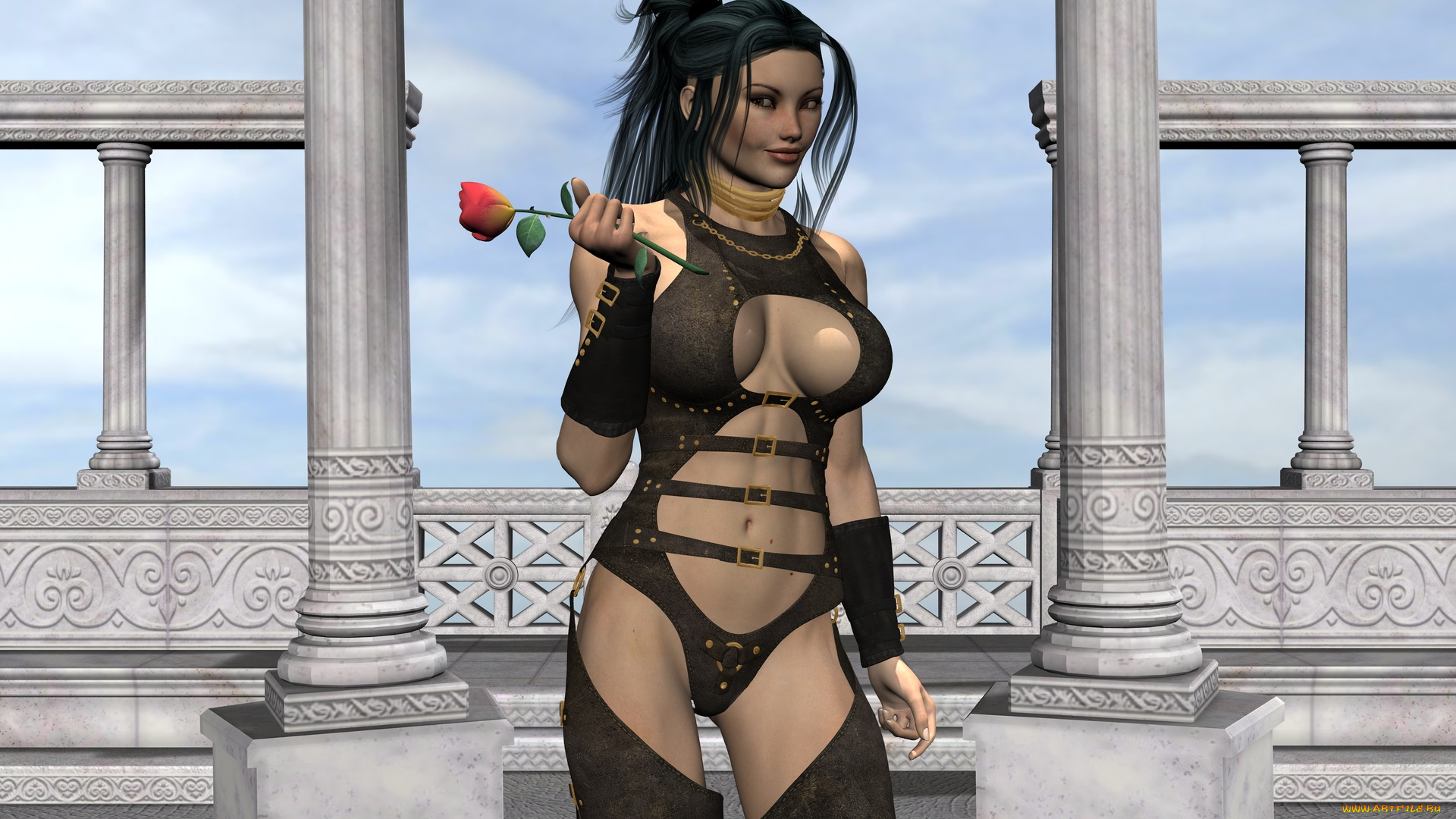 3д, графика, people, , люди, роза, девушка