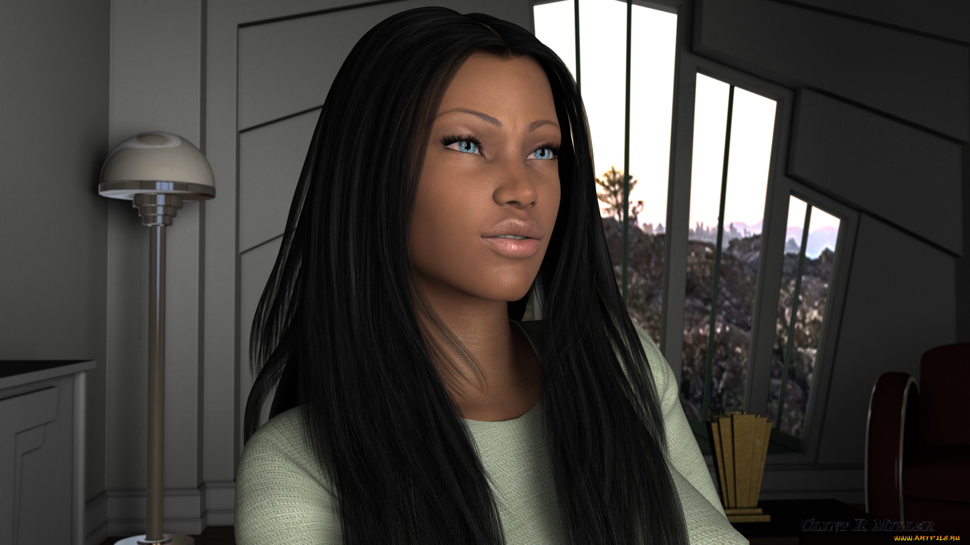 3д, графика, portraits, , портрет, взгляд, девушка