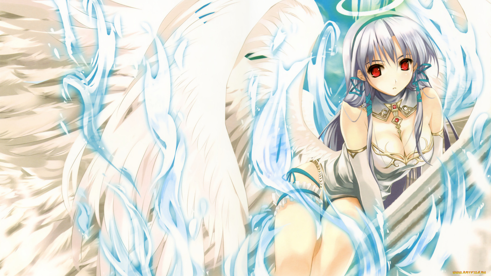 аниме, -angels, &, demons, ангел, девушка