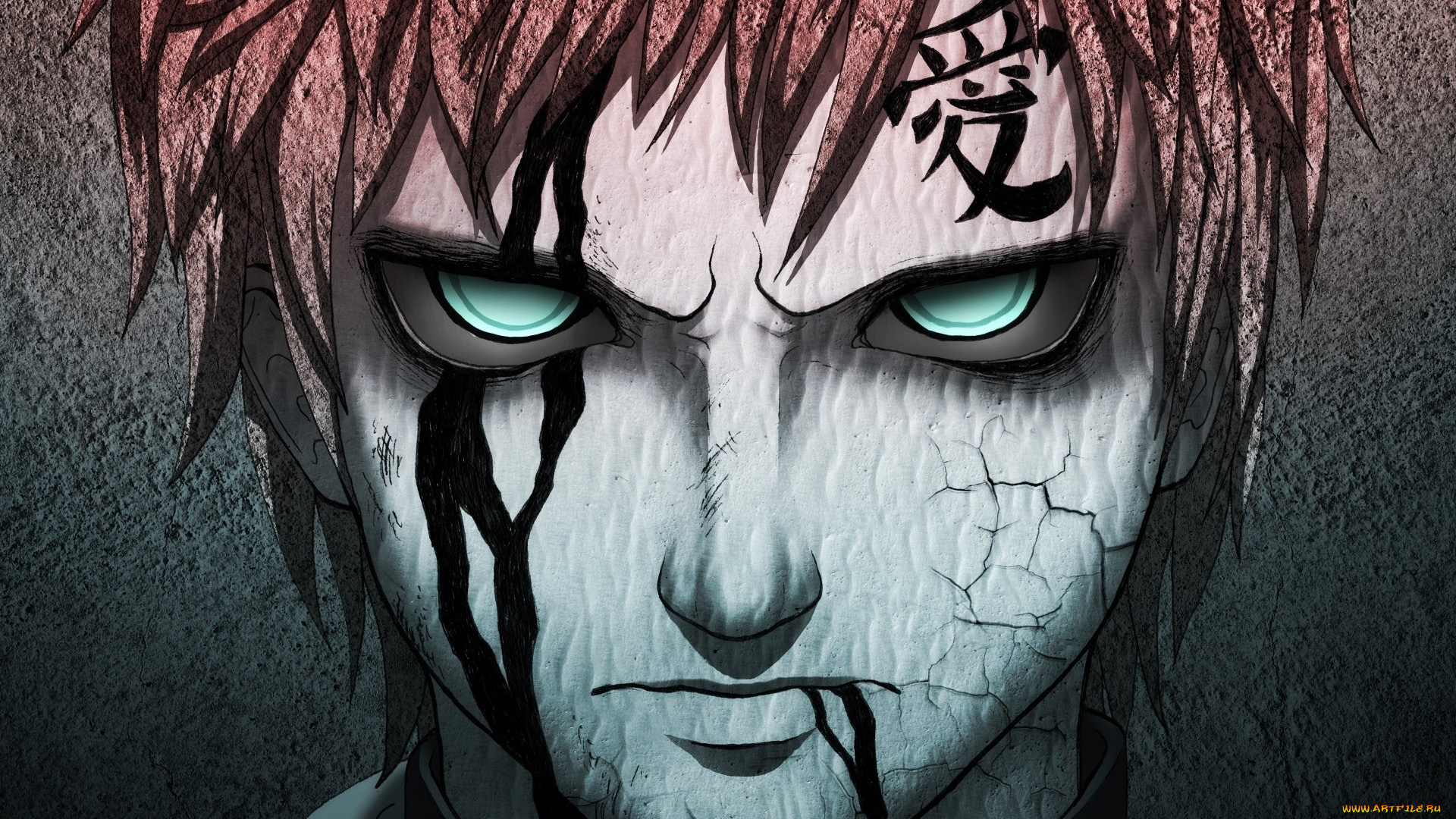 аниме, naruto, глаза, гаара