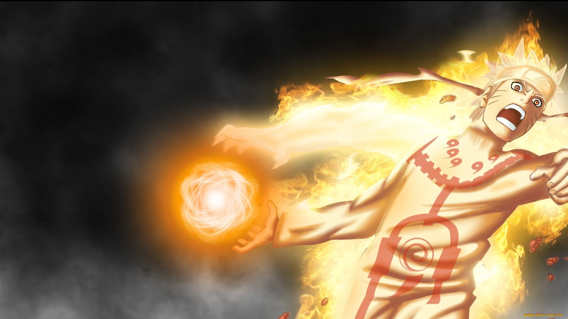 аниме, naruto, наруто, форма, девятихвостого