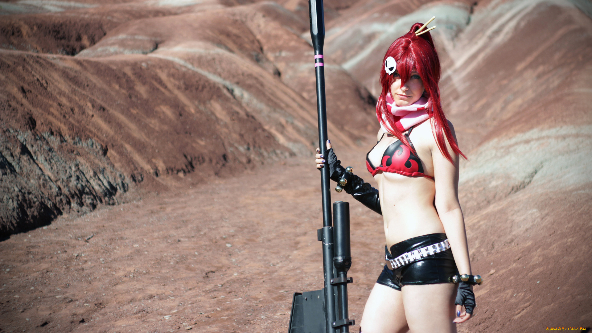 девушки, -unsort, , девушки, с, оружием, gurren, lagann, винтовка, девушка, костюм, cosplay, yoko