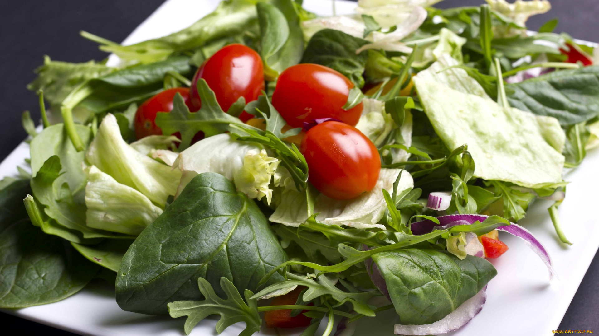 еда, салаты, , закуски, салат, лук, помидоры