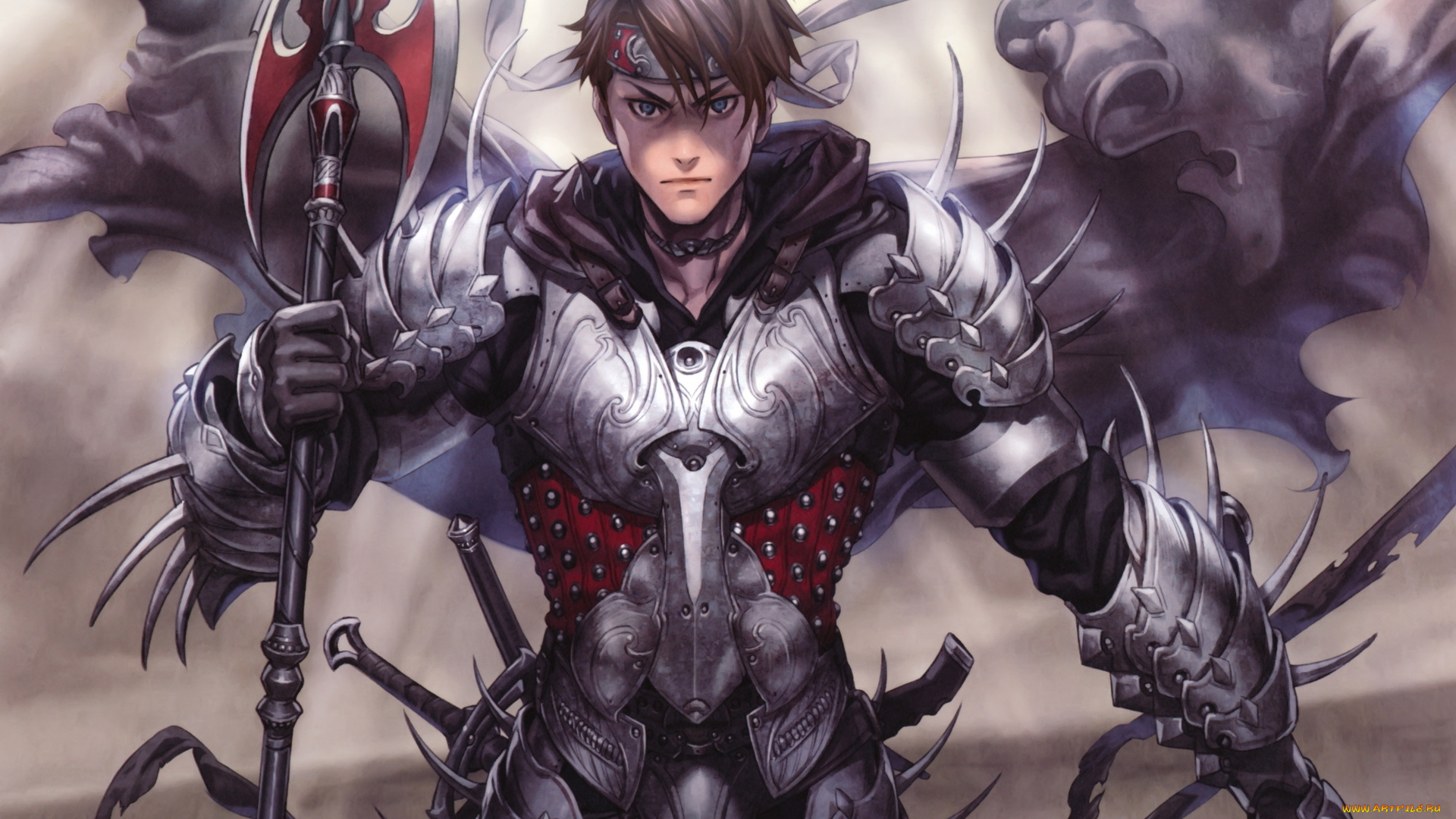 фэнтези, люди, парень, доспехи, оружие, взгляд