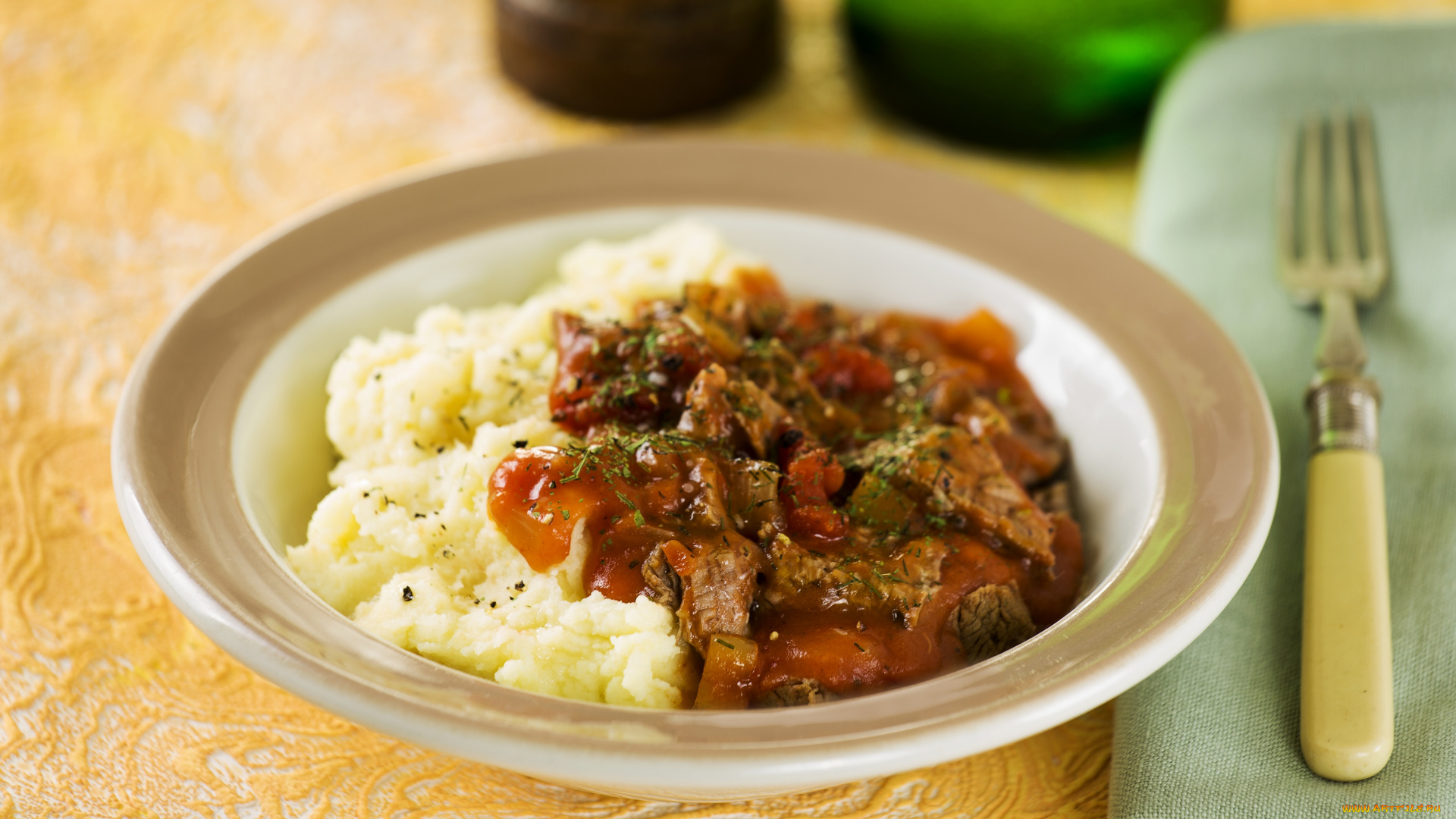 lager, braised, beef, еда, мясные, блюда, вилка, тарелка, мясо, тушеная, говядина