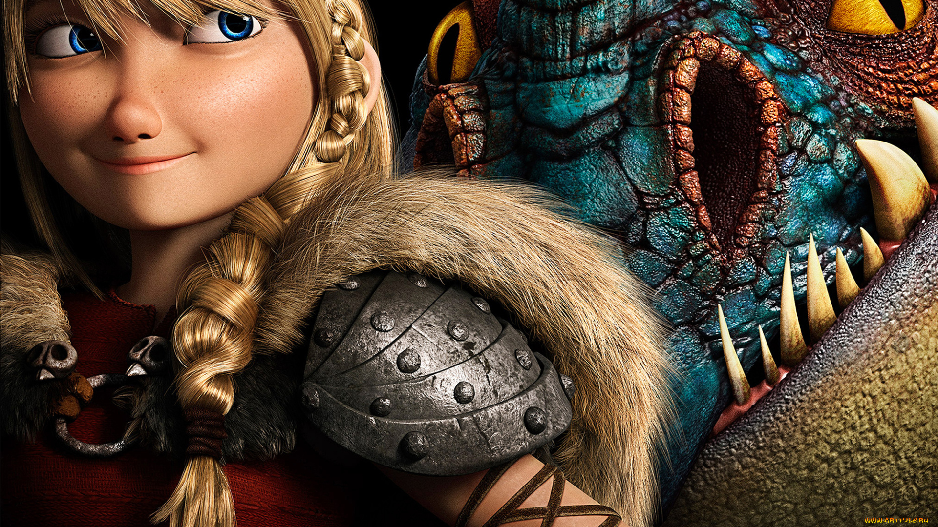 мультфильмы, how, to, train, your, dragon, 2, дракон, девушка