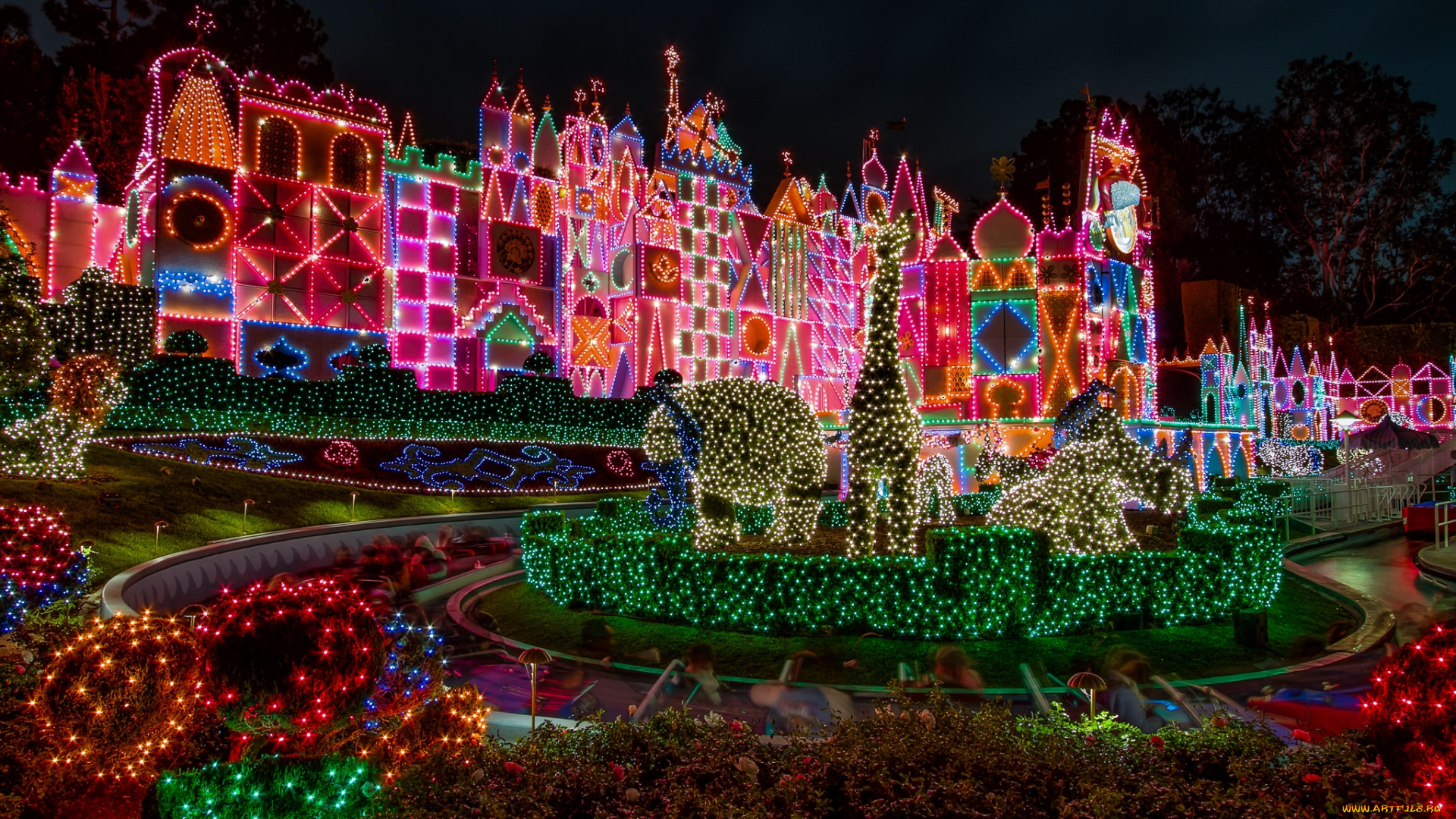 праздничные, новогодние, пейзажи, иллюминация