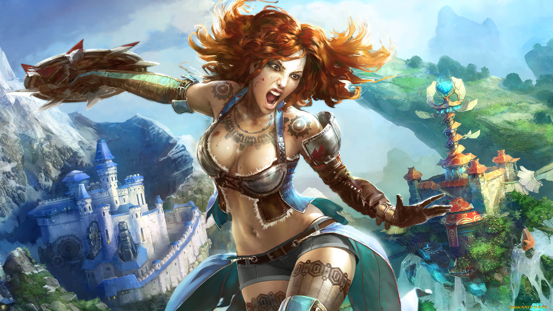 prime, world, видео, игры, prime, world, замок, воительница, девушка