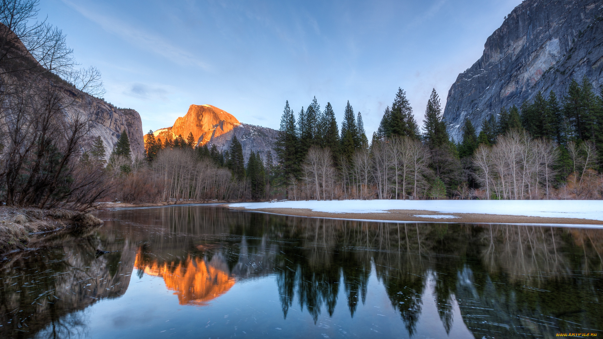 природа, реки, озера, национальный, парк, зима