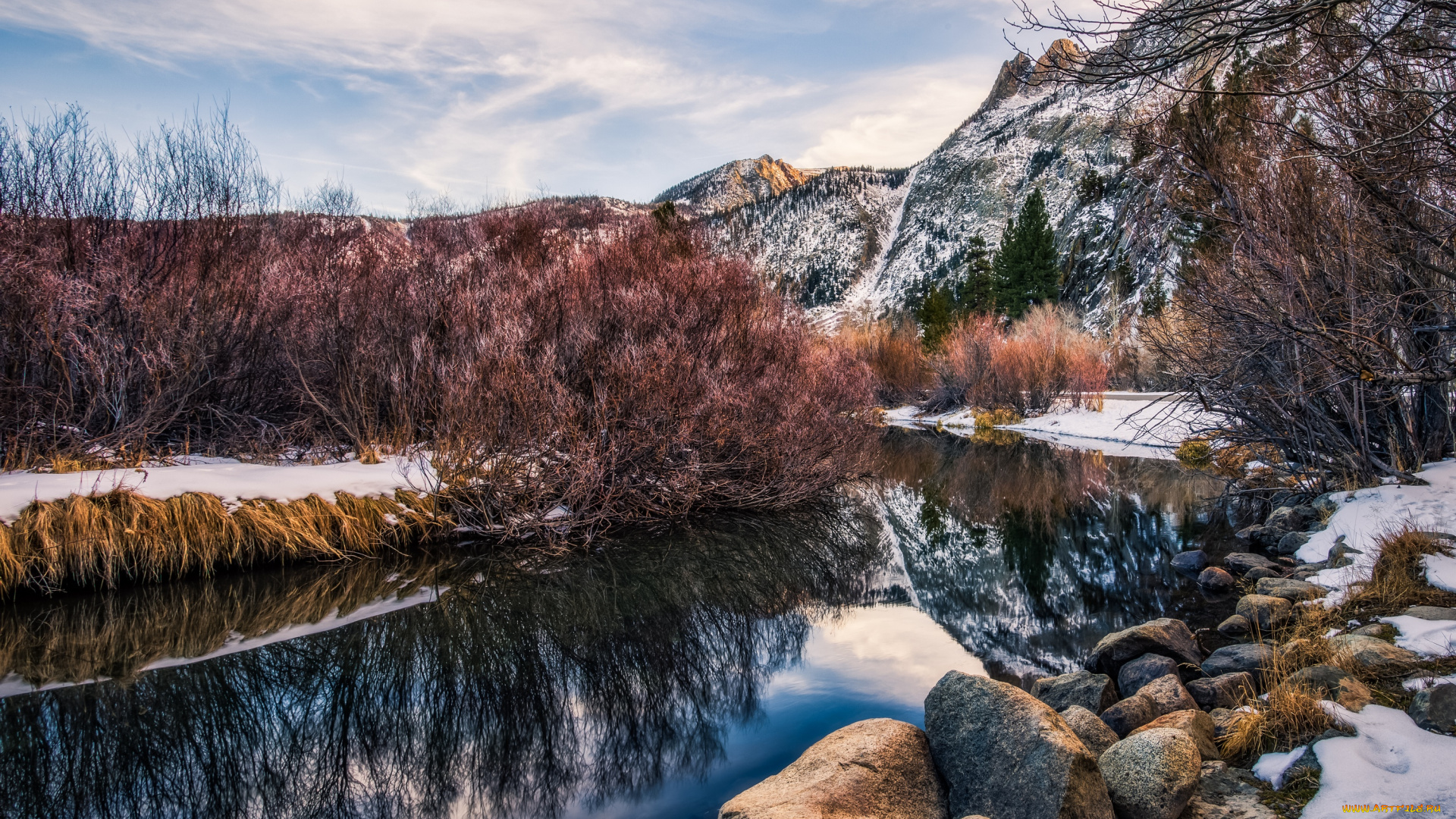 природа, реки, озера, зима