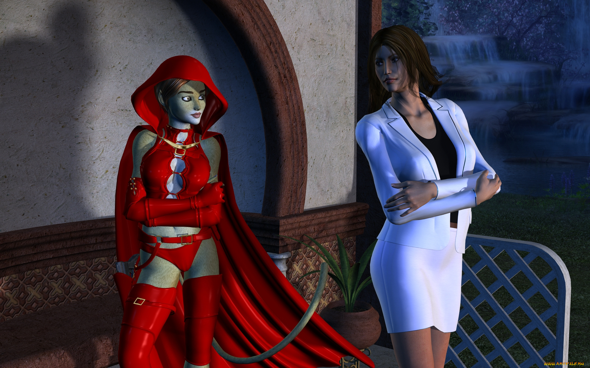 3д, графика, fantasy, , фантазия, девушка, кошка