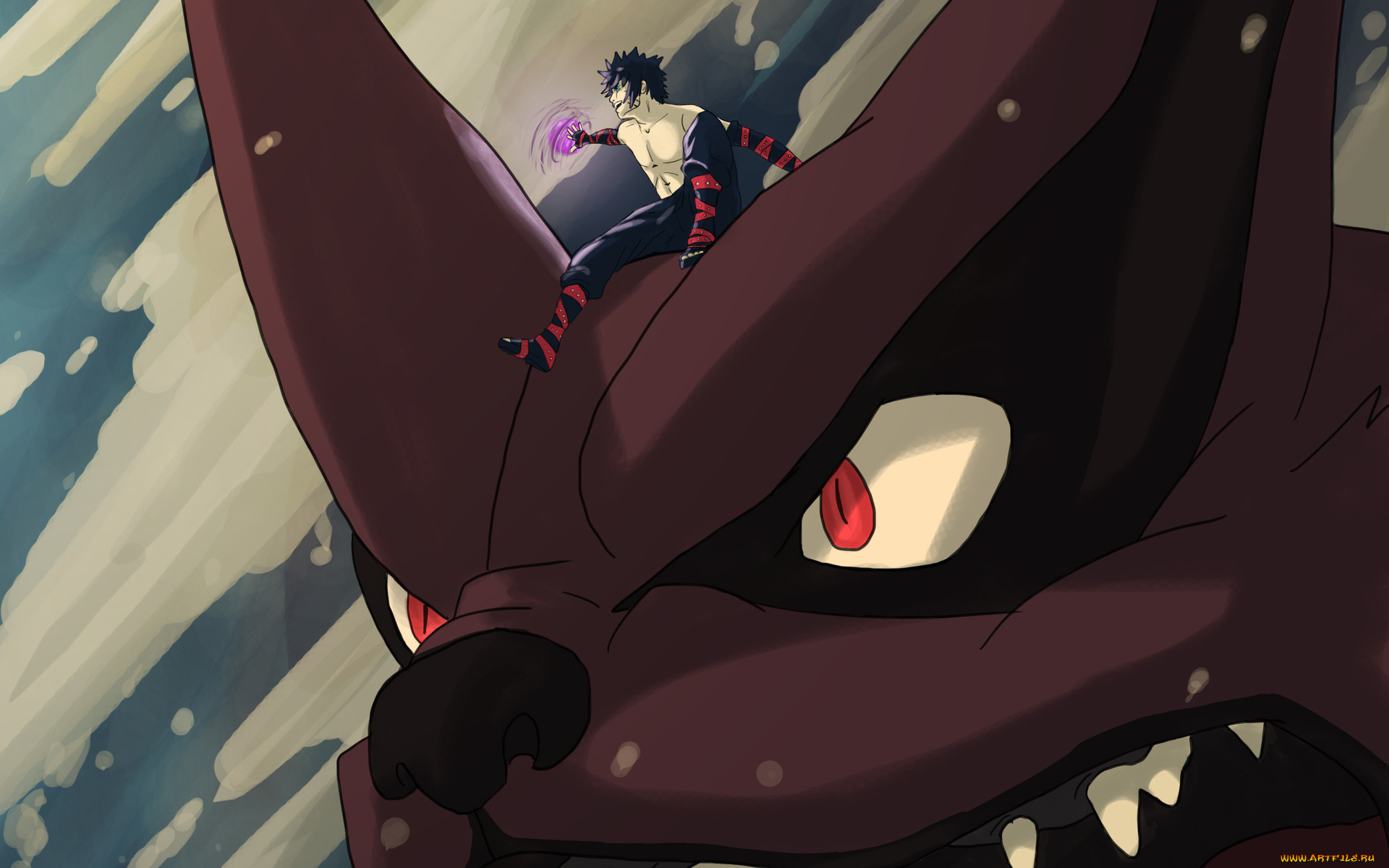 аниме, naruto, менма, лис