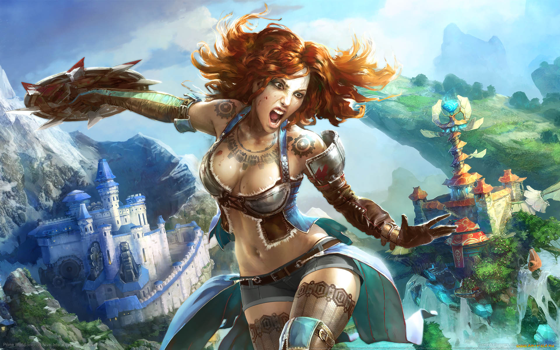 prime, world, видео, игры, prime, world, замок, воительница, девушка