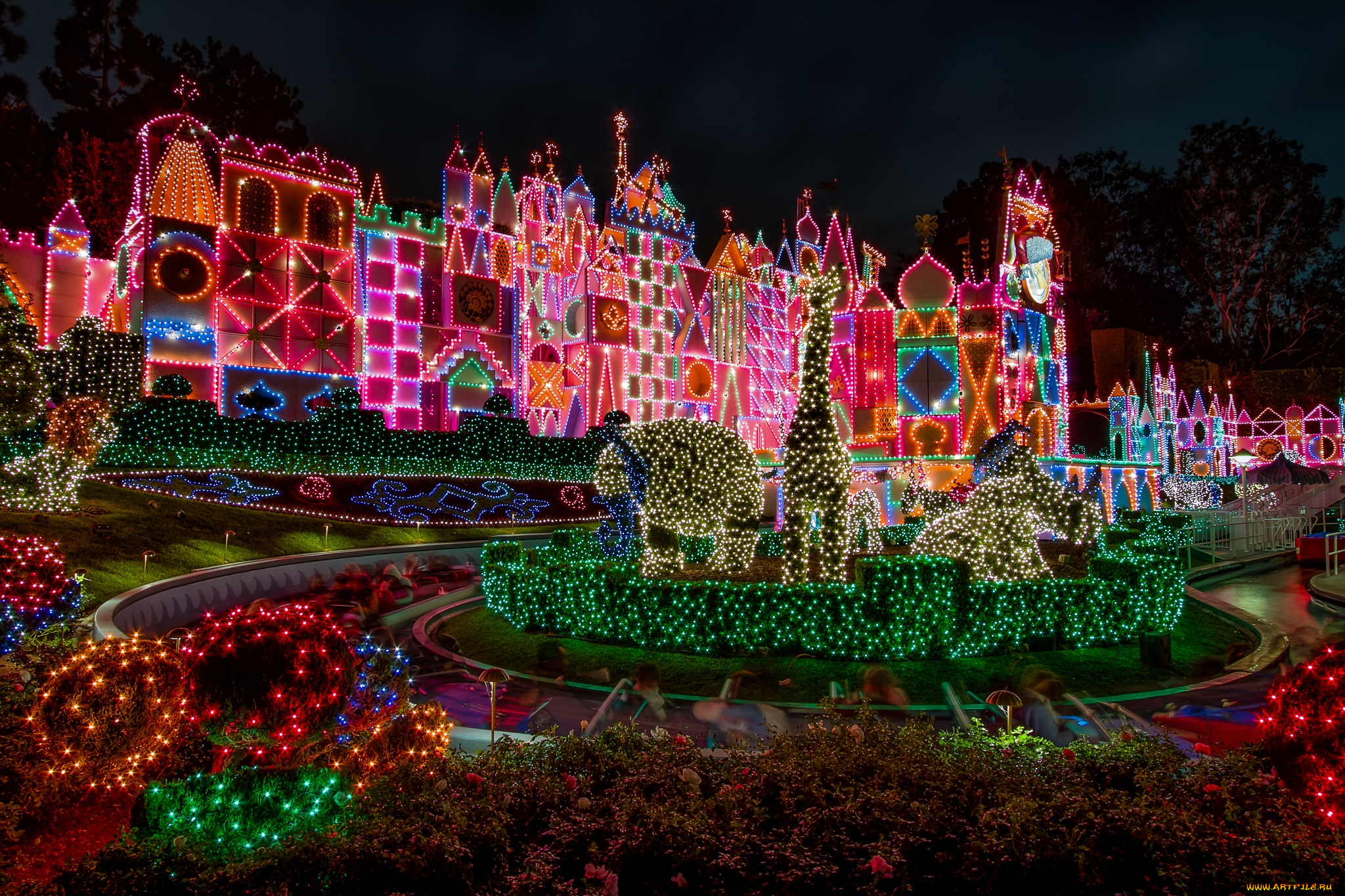 праздничные, новогодние, пейзажи, иллюминация