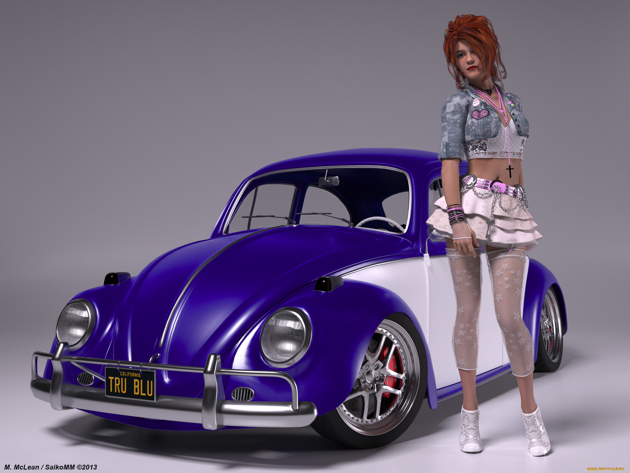 автомобили, 3д, автомобиль, девушка