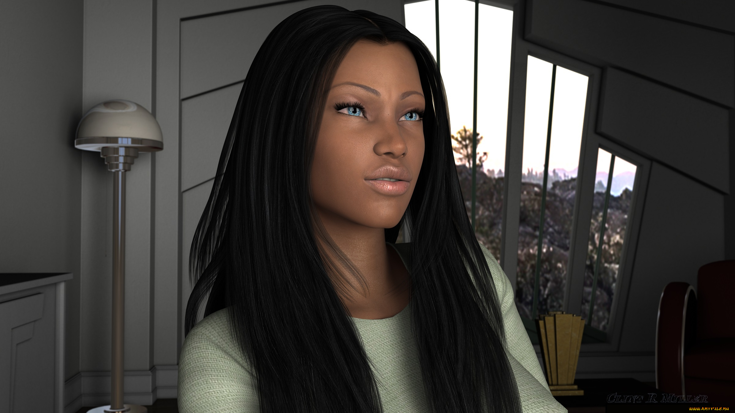 3д, графика, portraits, , портрет, взгляд, девушка