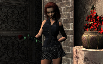 Картинка 3д+графика people+ люди девушка роза