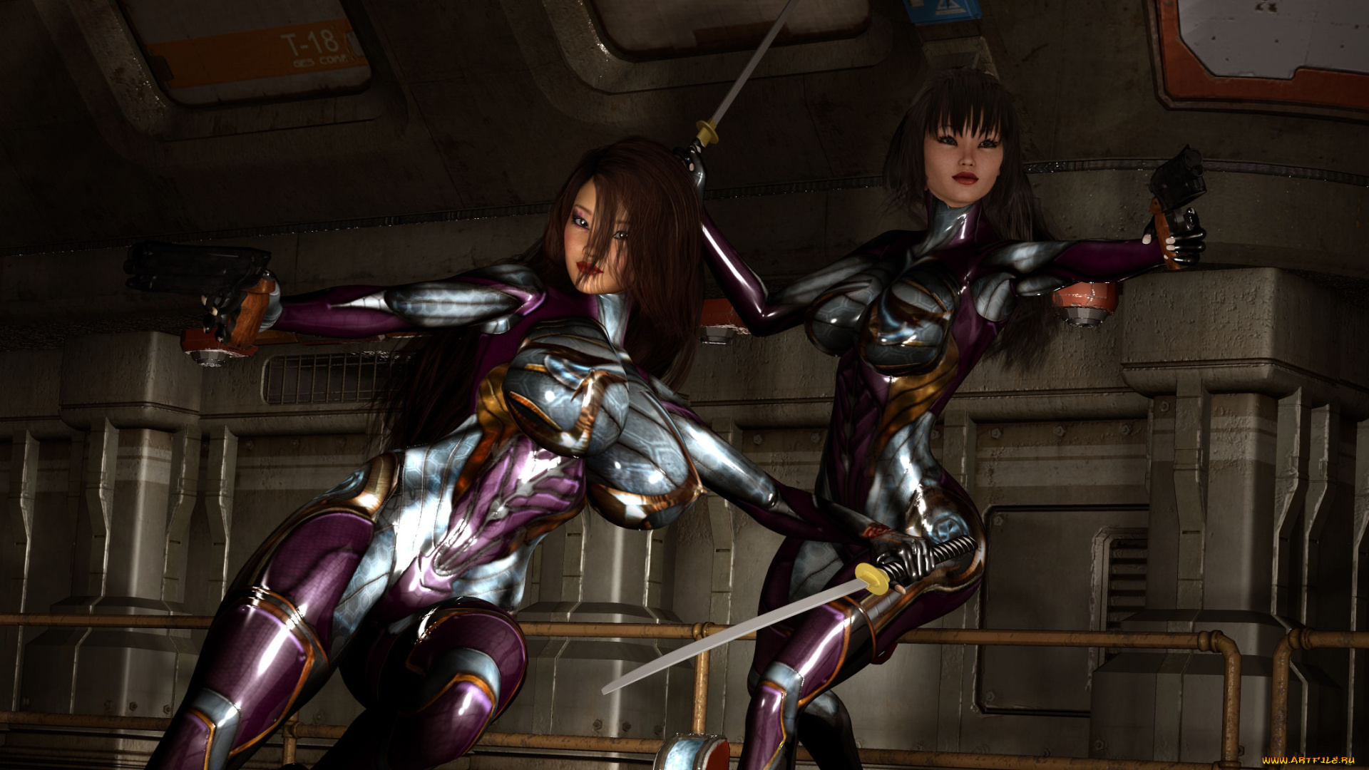 3д, графика, фантазия, , fantasy, фон, взгляд, девушки