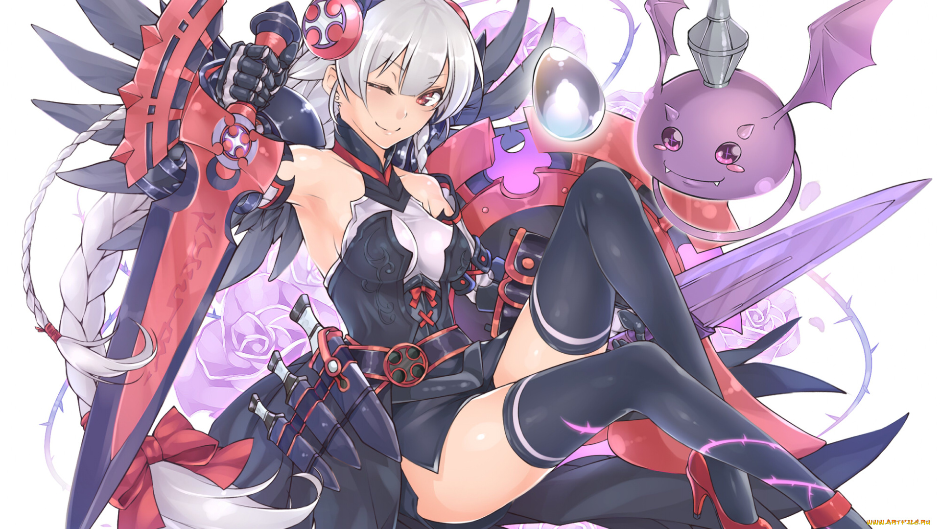 аниме, ангелы, , демоны, девушка, арт, twosidegekilove, фон, существо, makita