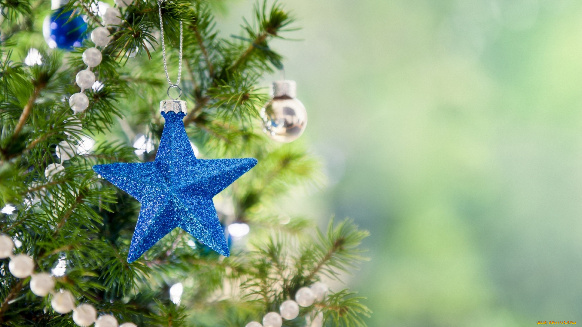 праздничные, снежинки, и, звёздочки, гирлянда, бусы, шарики, украшения, звезда, ёлка