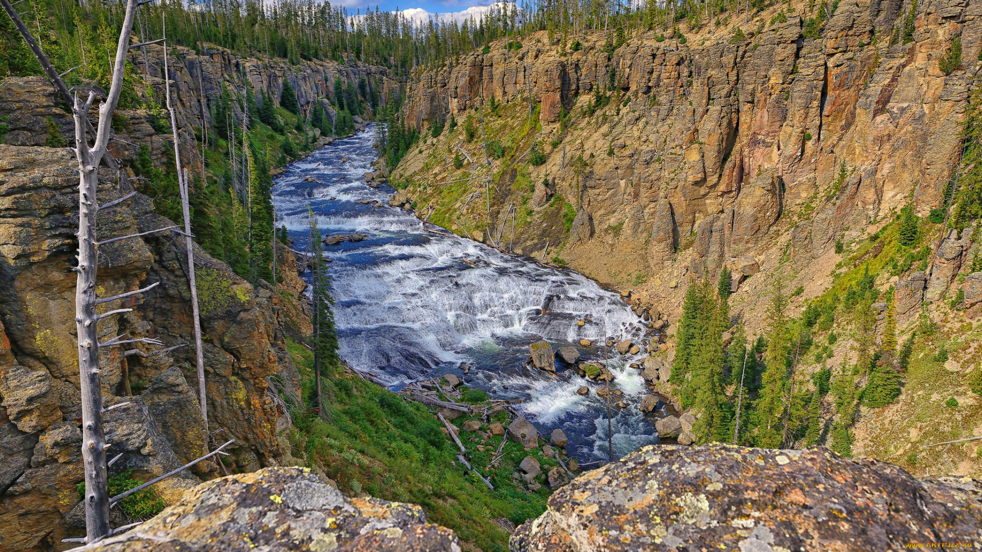 природа, реки, озера, река, деревья, небо, горы, скалы