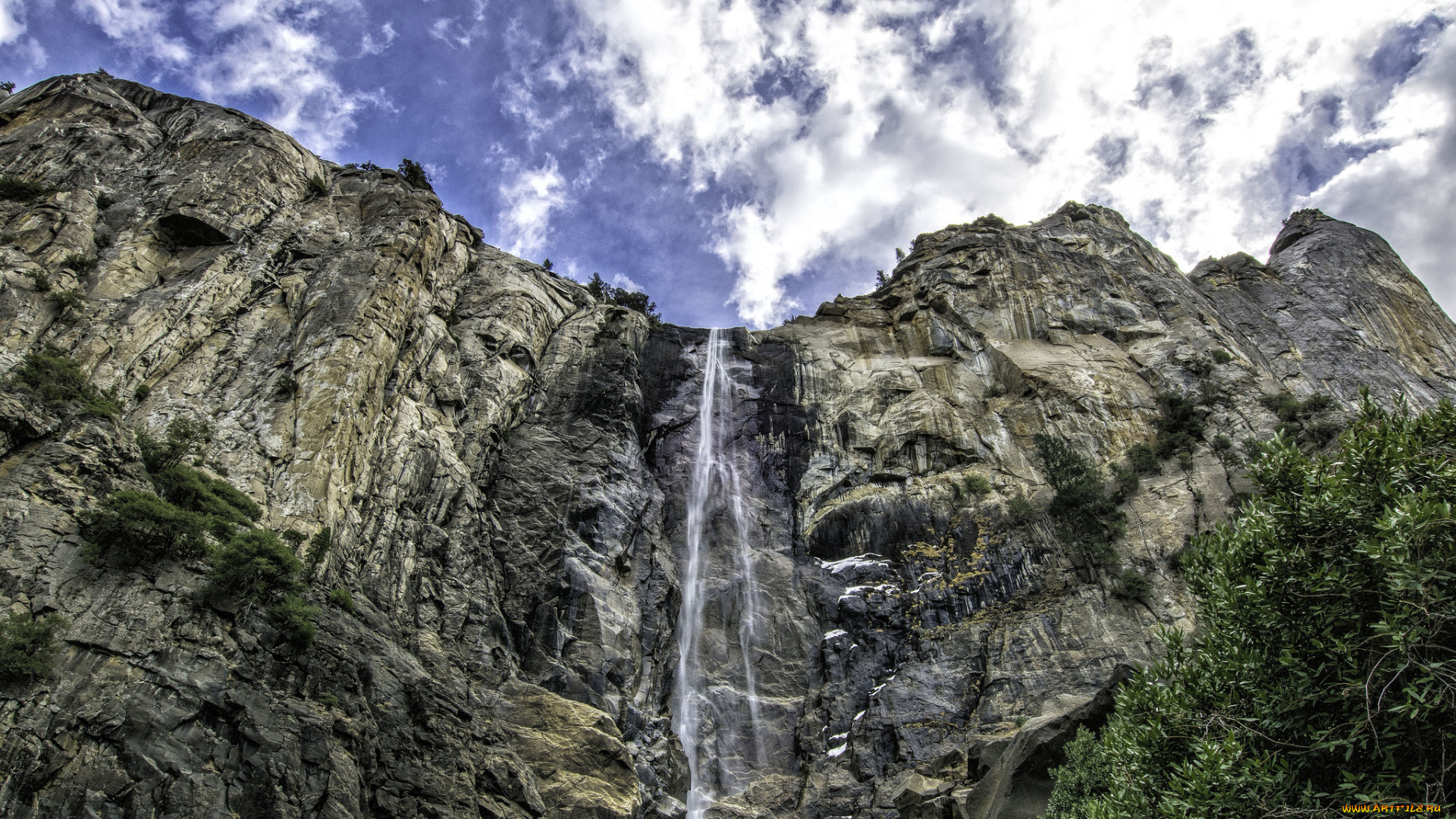 природа, водопады, лес, река, водопад