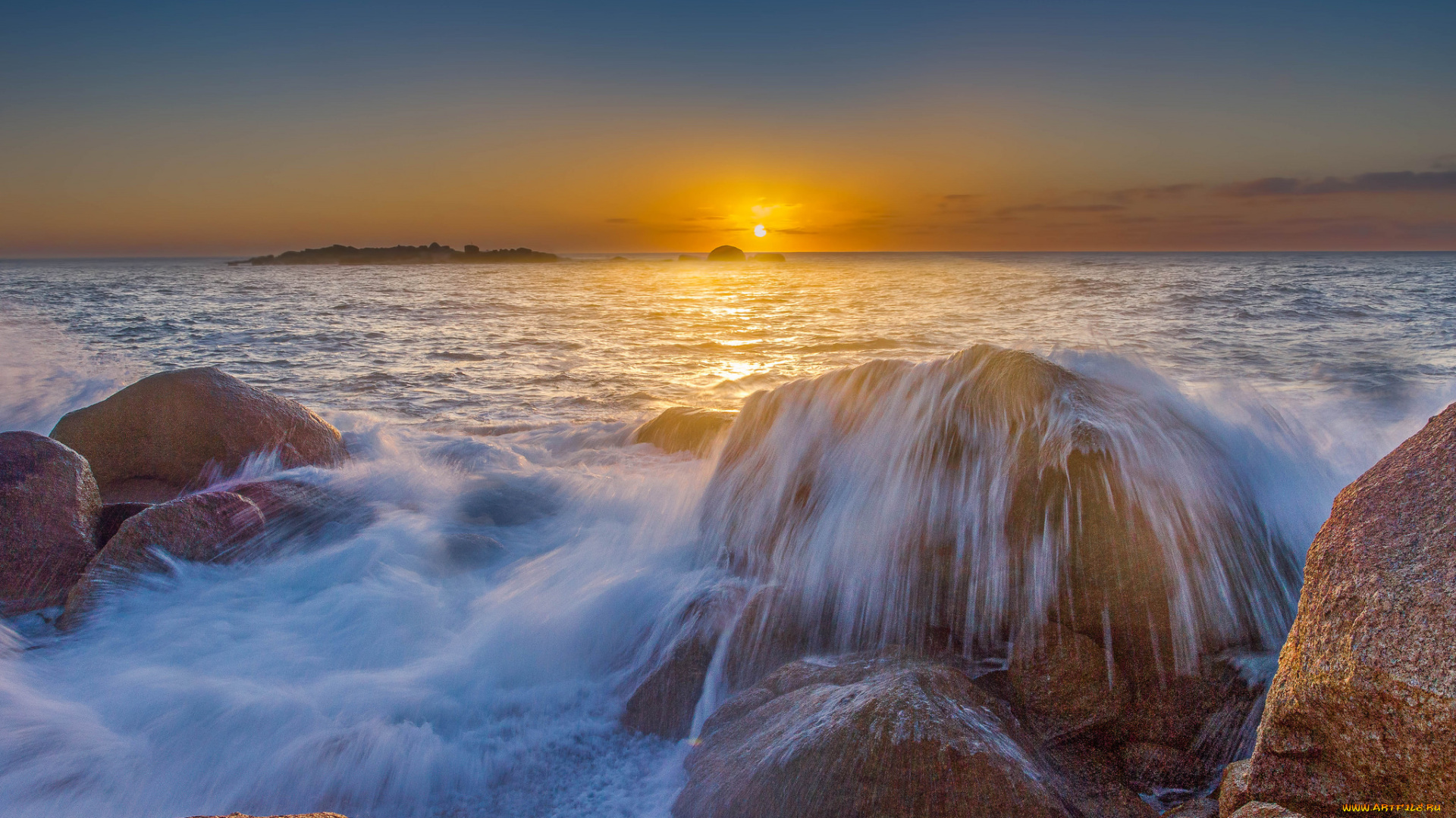 природа, восходы, закаты, горизонт, океан, заря