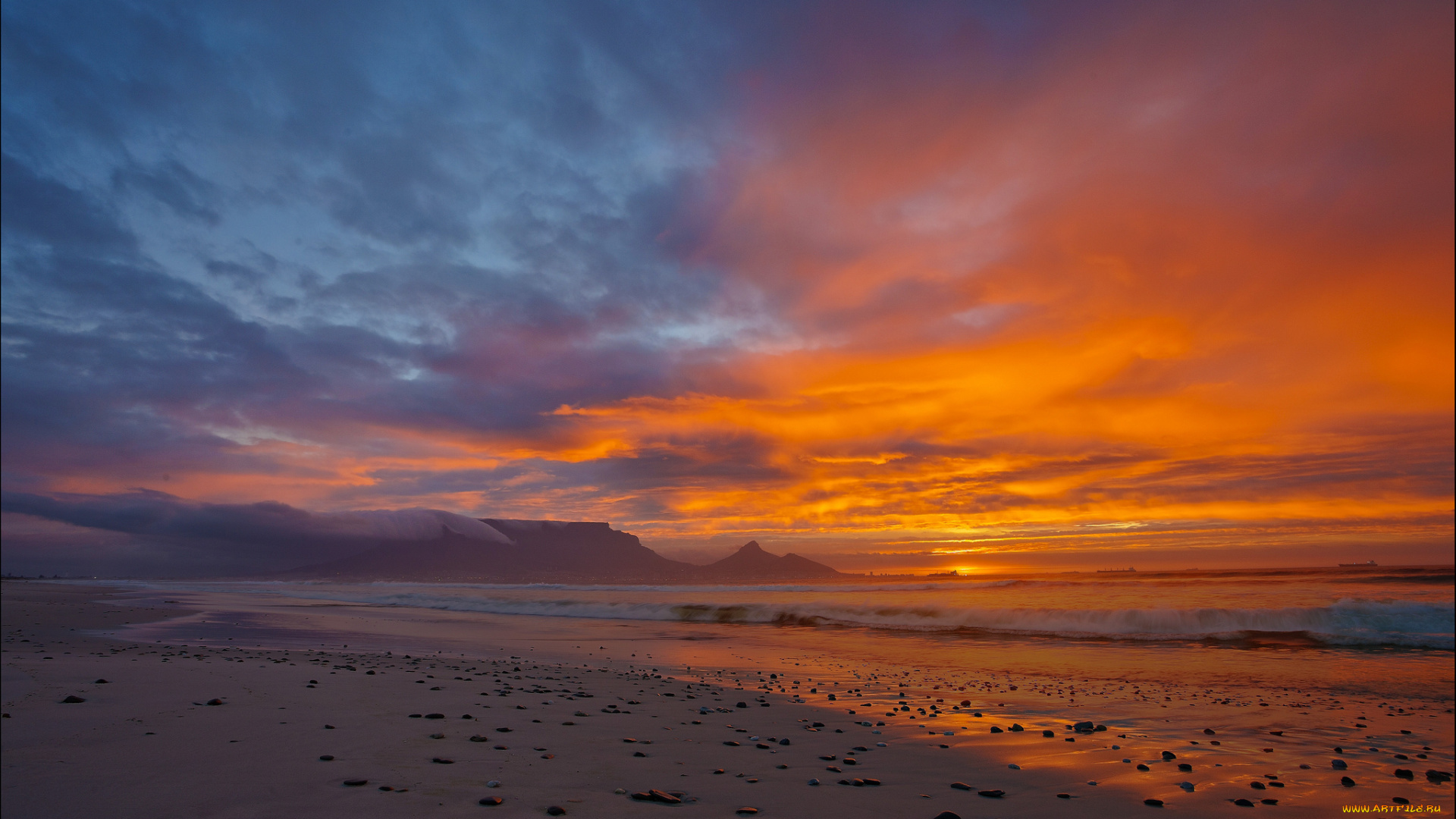 природа, восходы, закаты, закат, пляж, море