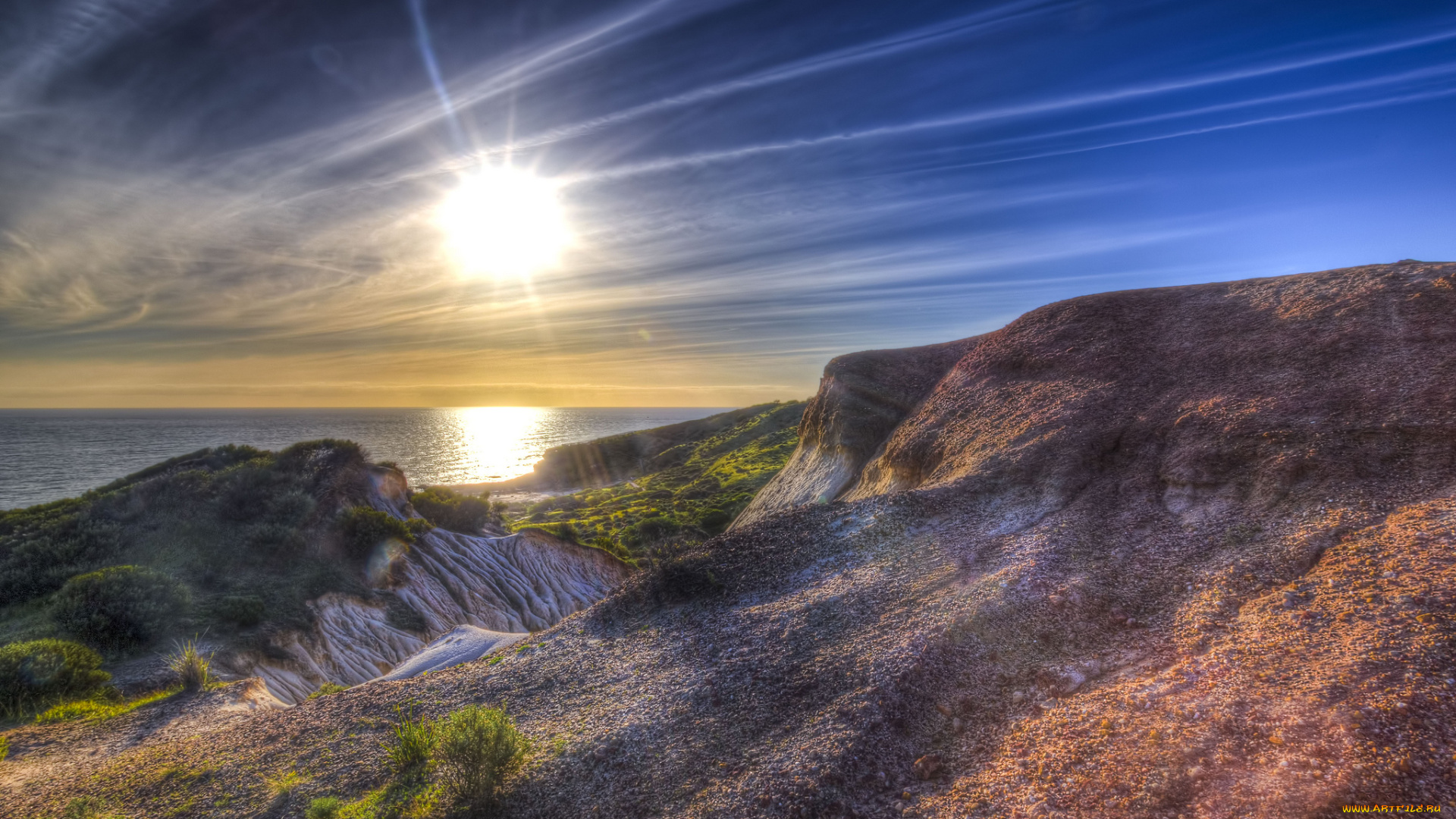 природа, восходы, закаты, заря, океан, горизонт