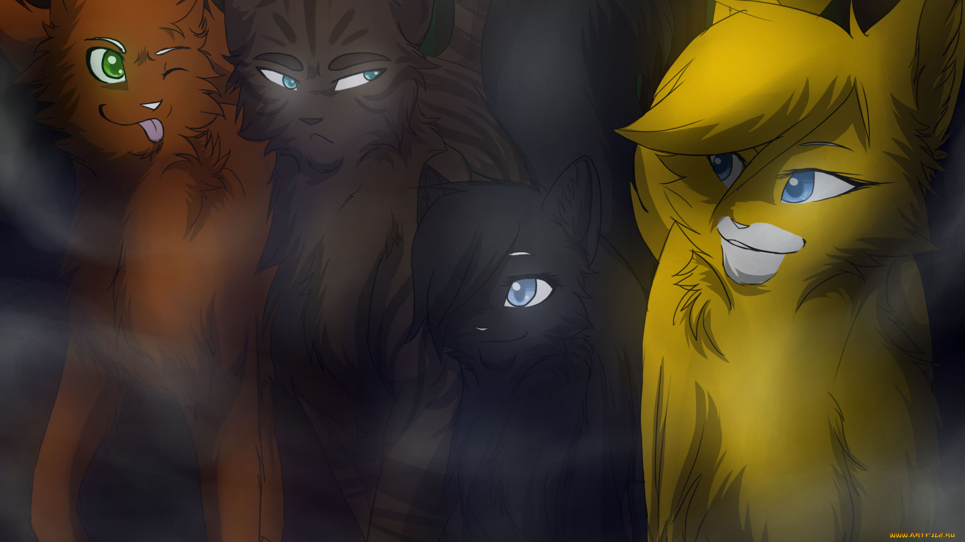 рисованное, животные, собаки