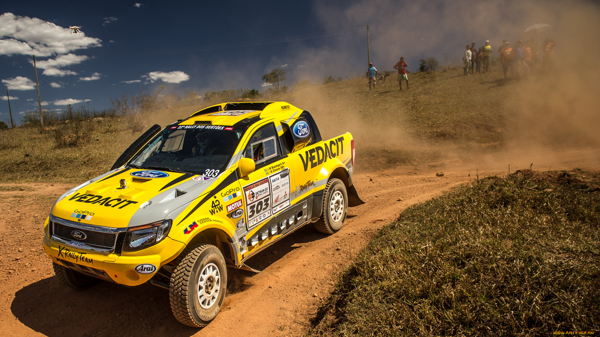 спорт, авторалли, dakar, ranger, желтый, 2015г, ford