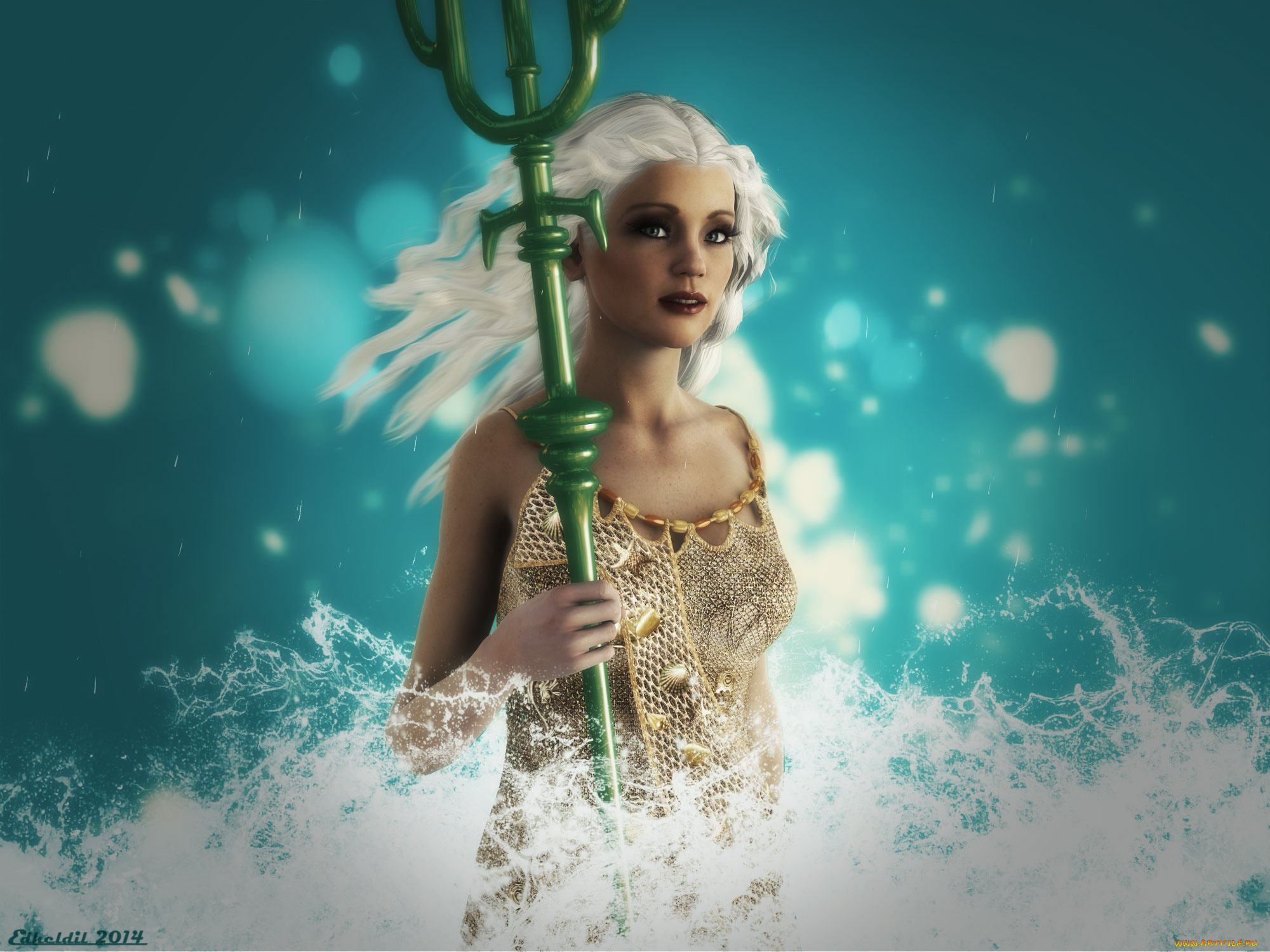 3д, графика, фантазия, , fantasy, шест, фон, взгляд, девушка