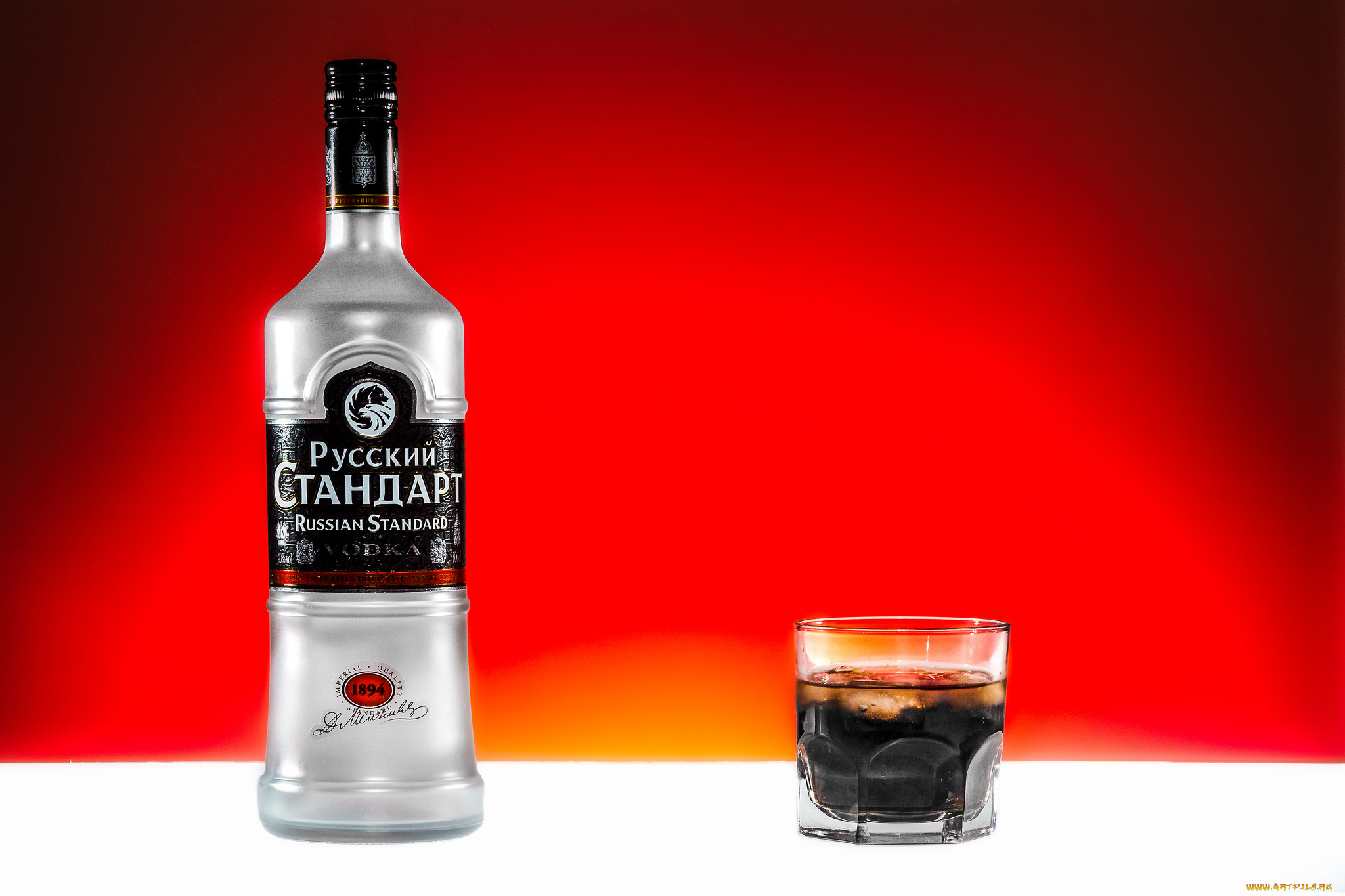 бренды, русский, стандарт, стакан, водка, бутылка