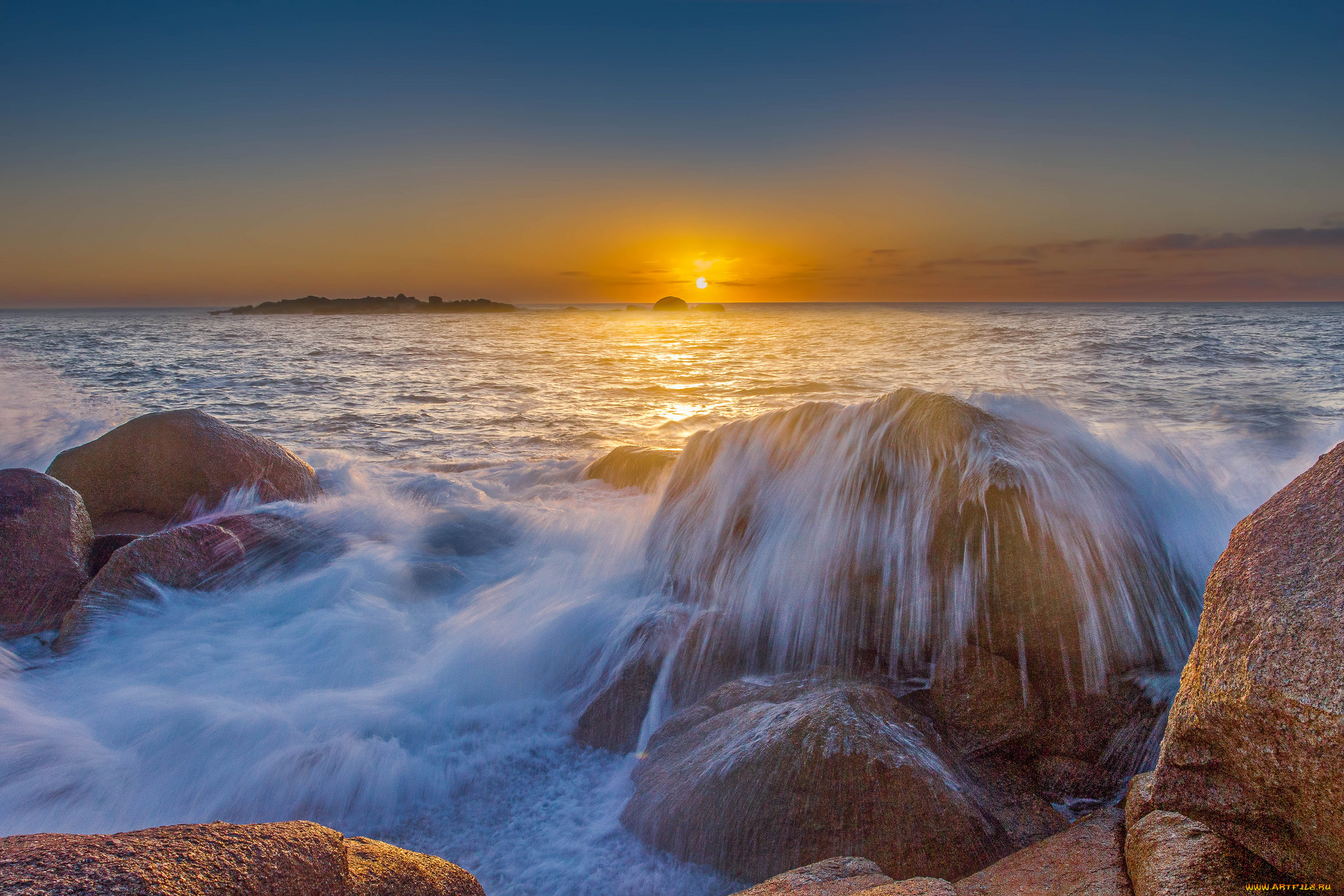 природа, восходы, закаты, горизонт, океан, заря