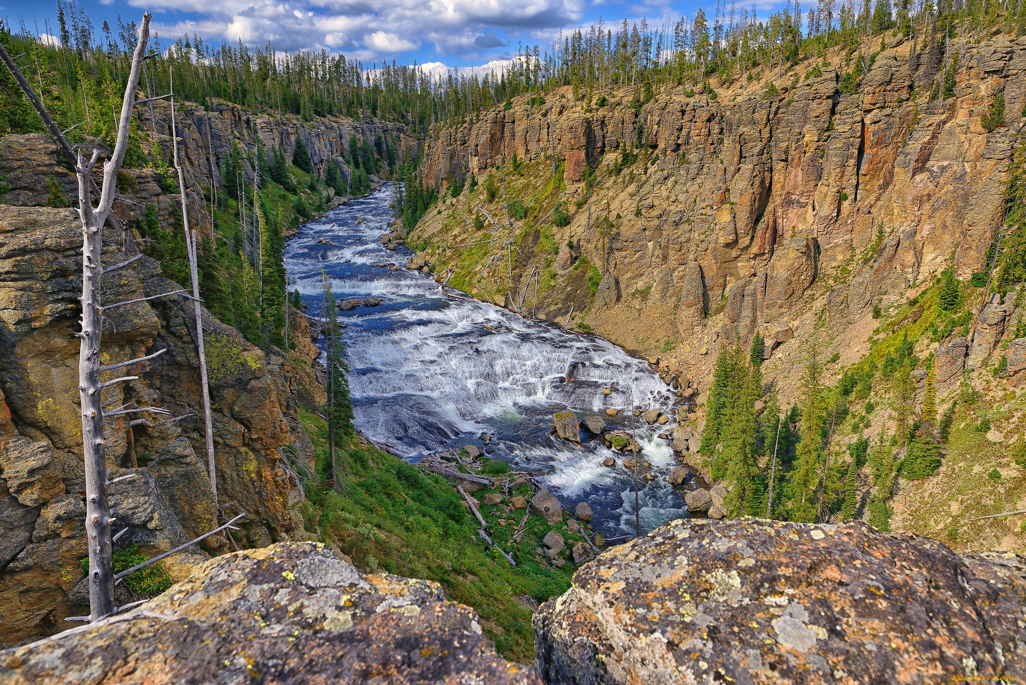 природа, реки, озера, река, деревья, небо, горы, скалы