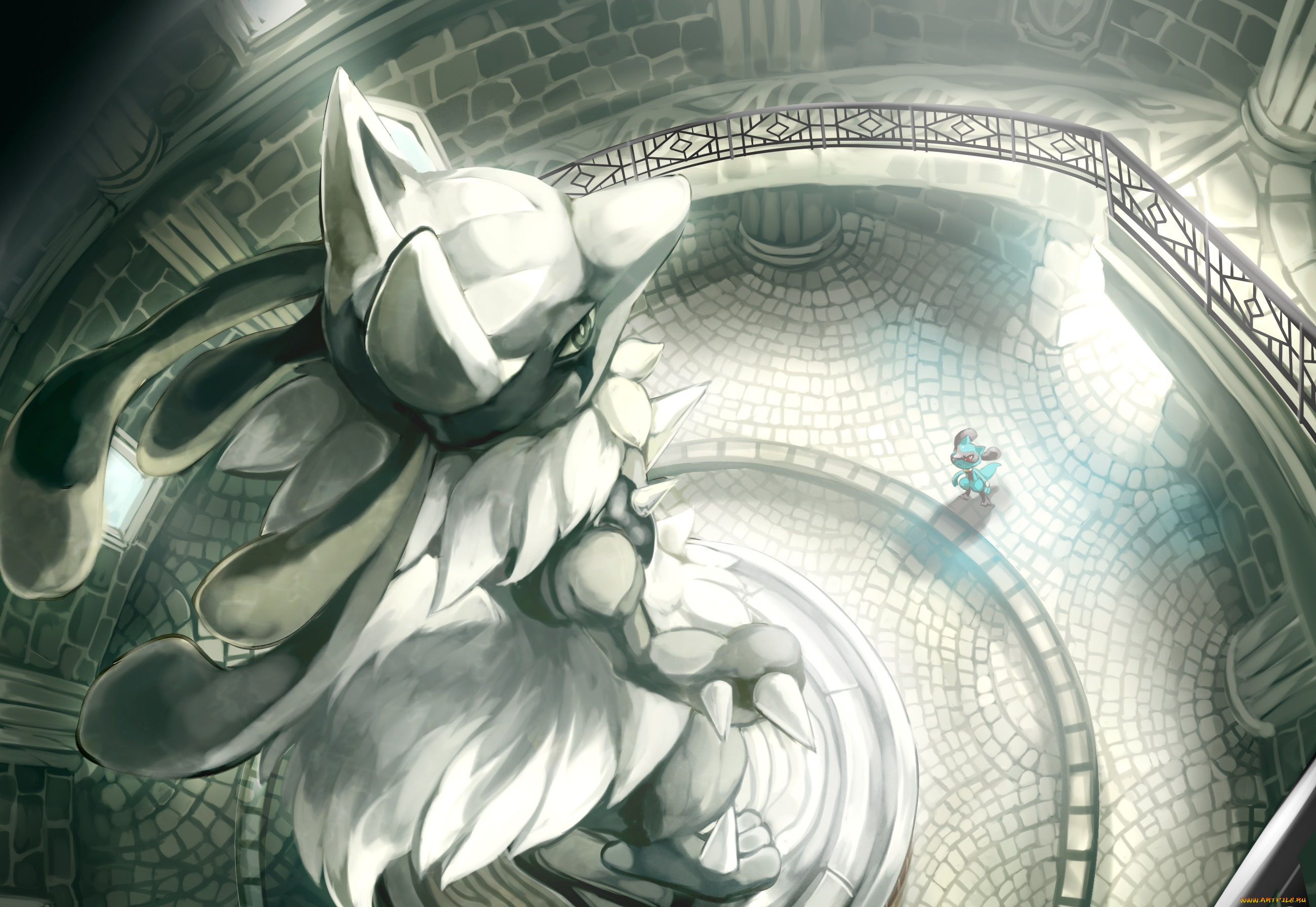 аниме, pokemon, арт, статуя, покемон