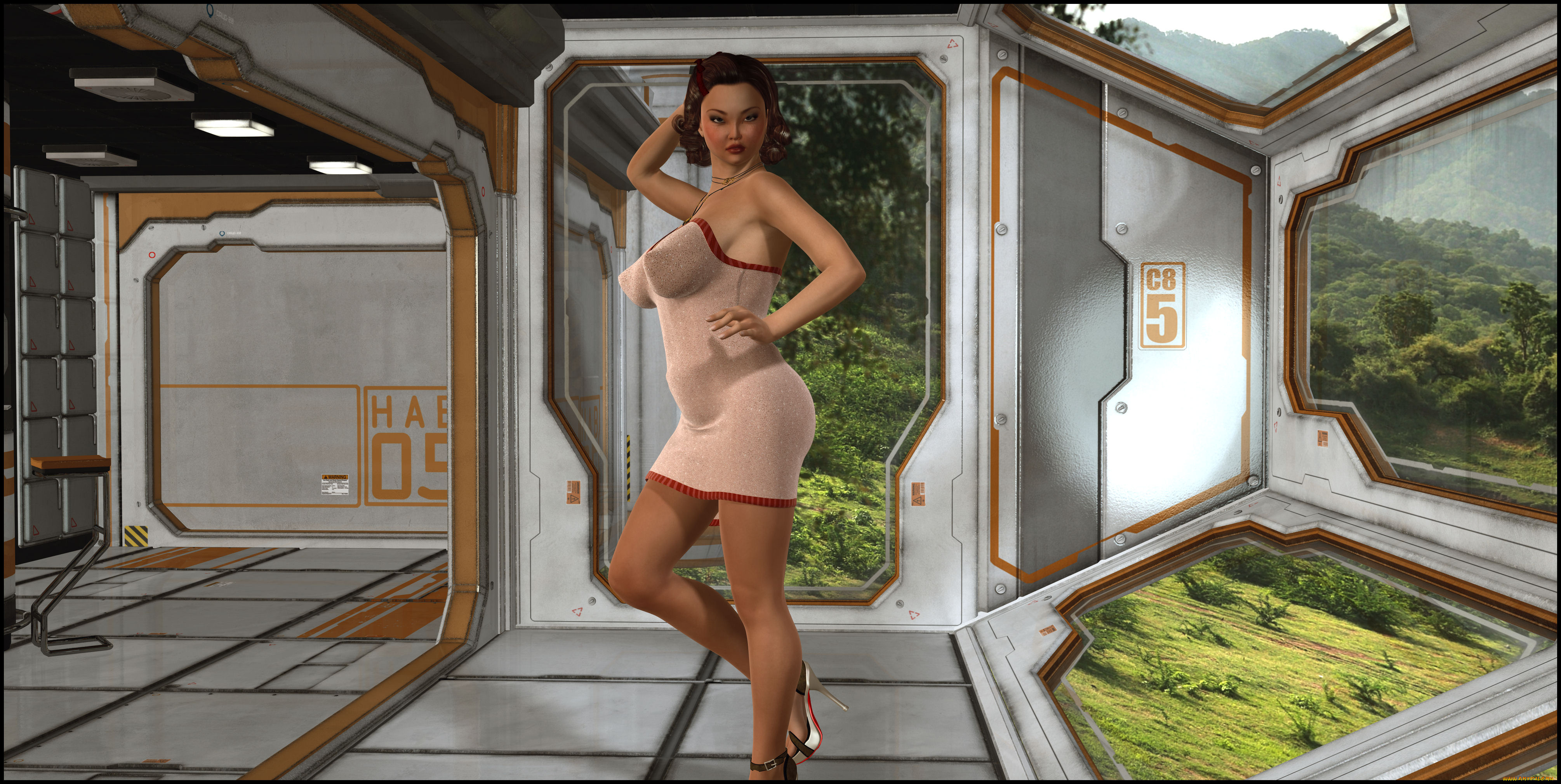 3д, графика, люди, , people, девушка, фон, взгляд