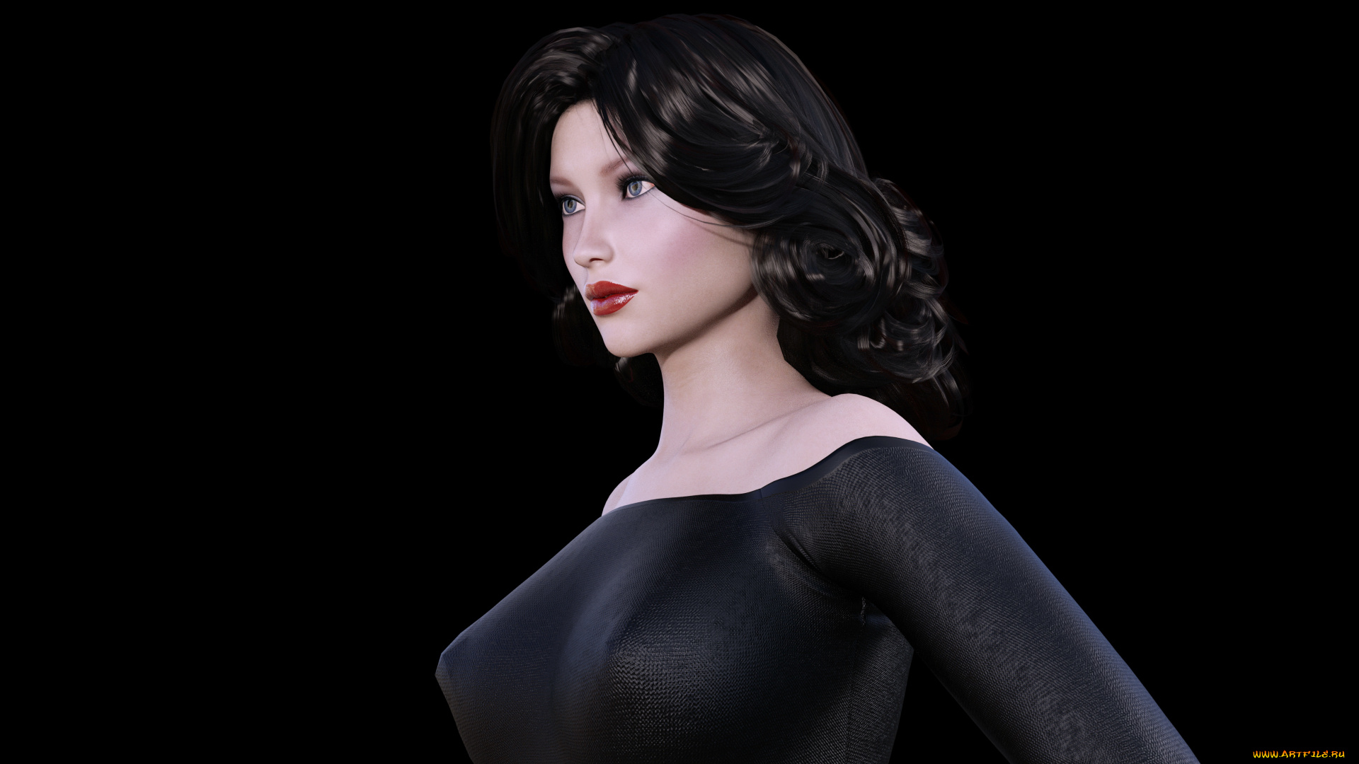 3д, графика, люди, , people, девушка, взгляд, фон