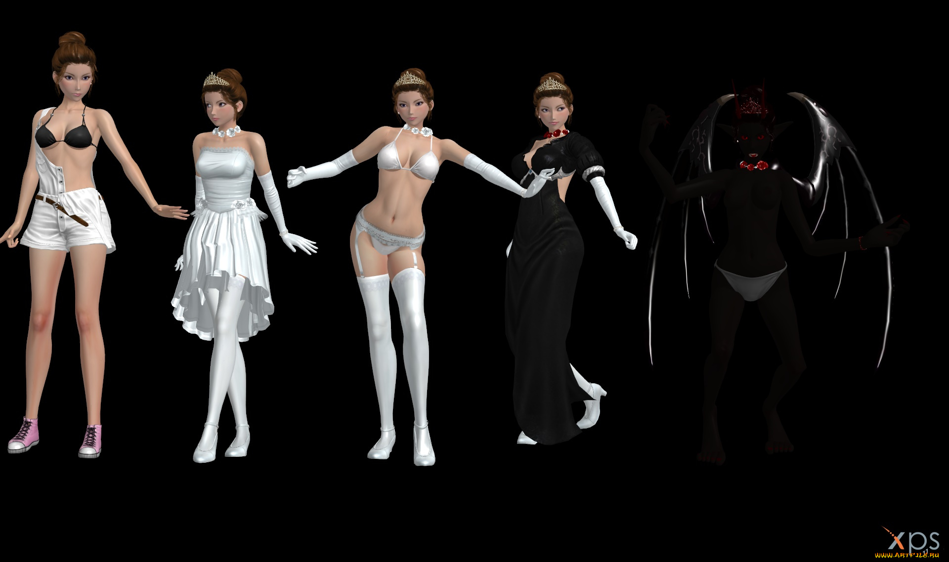 3д, графика, фантазия, , fantasy, демон, фон, взгляд, девушки