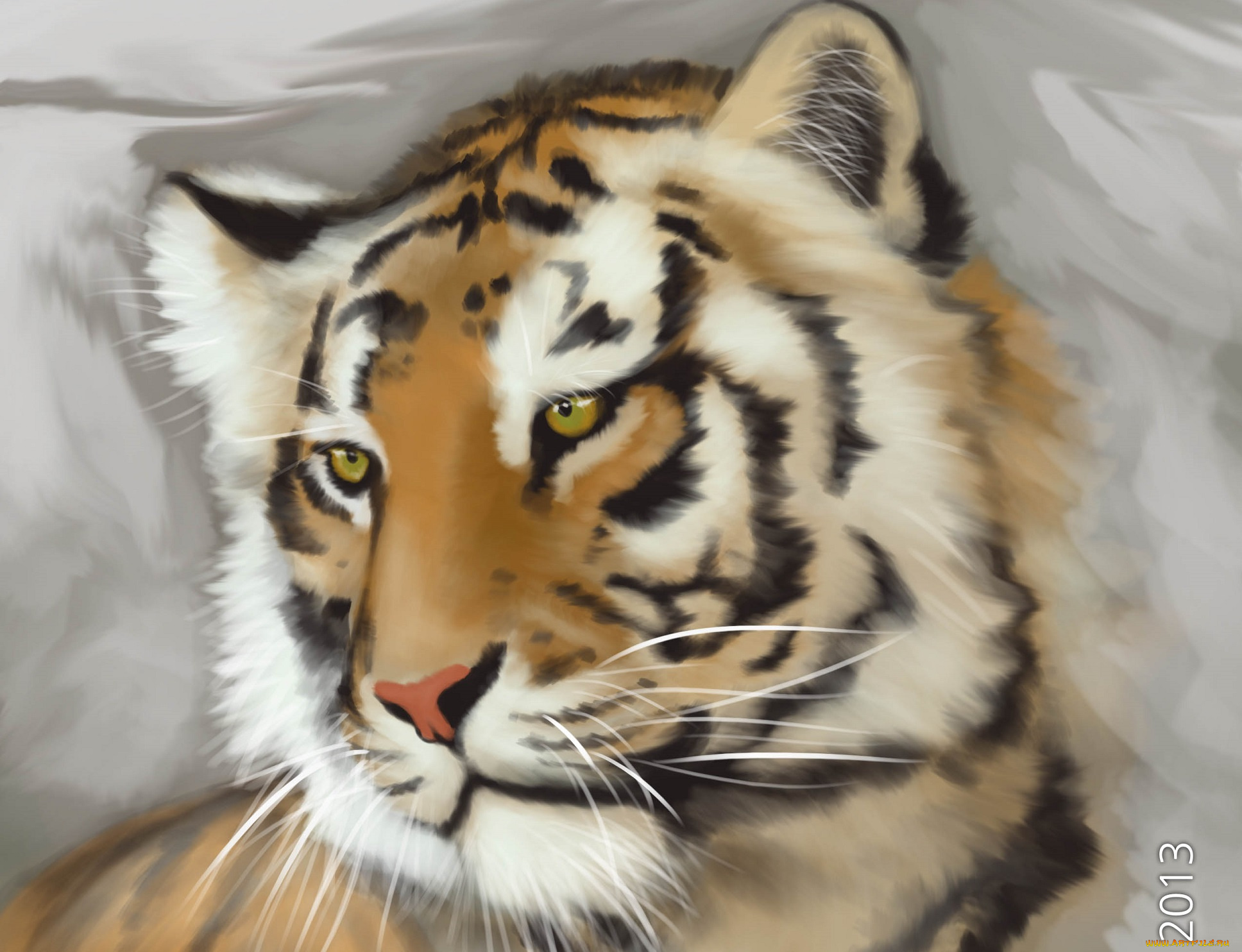 рисованное, животные, , тигры, тигр