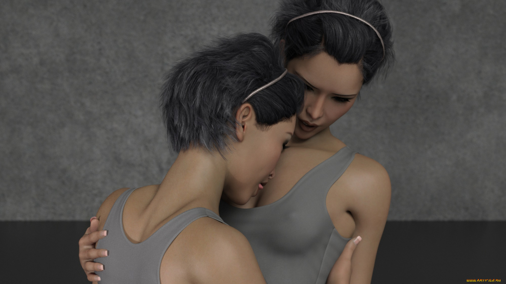 3д, графика, люди, , people, девушки, взгляд, фон