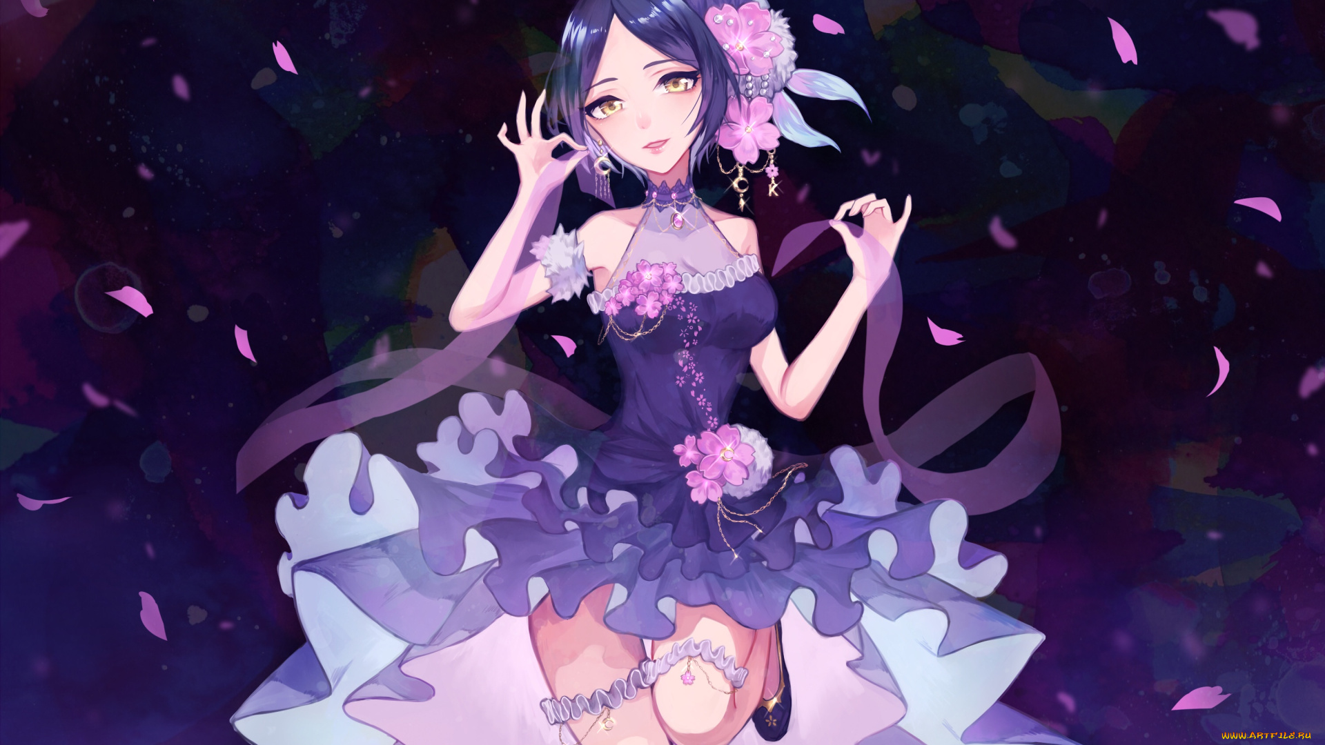 аниме, idolm@ster, девушка, взгляд, фон